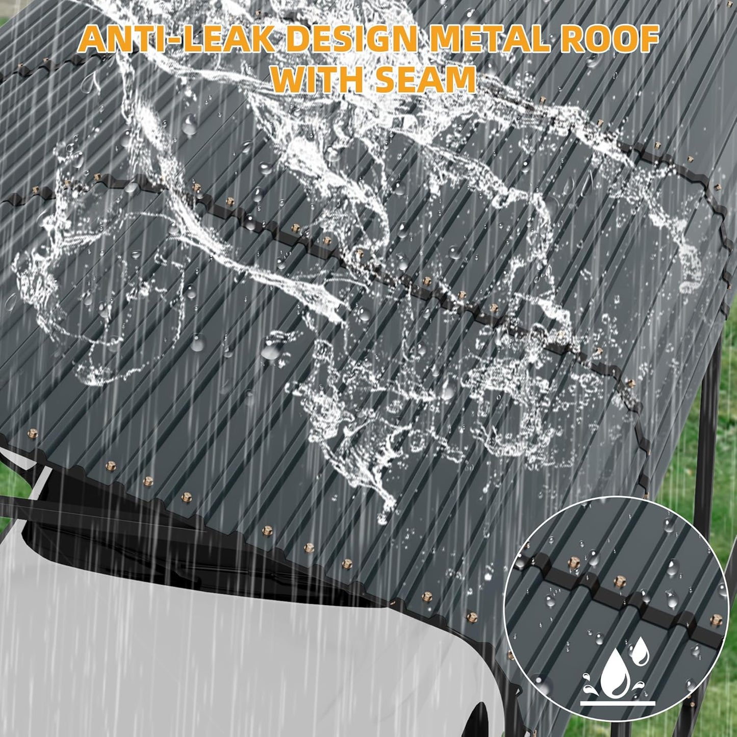 10 x 15 FT Metal Carport with Galvanized Steel Roof, Heavy Duty Metal Roof Carport with Enhanced Base, Tall Kits Garage for Tractors, Trucks, Boats, Cars