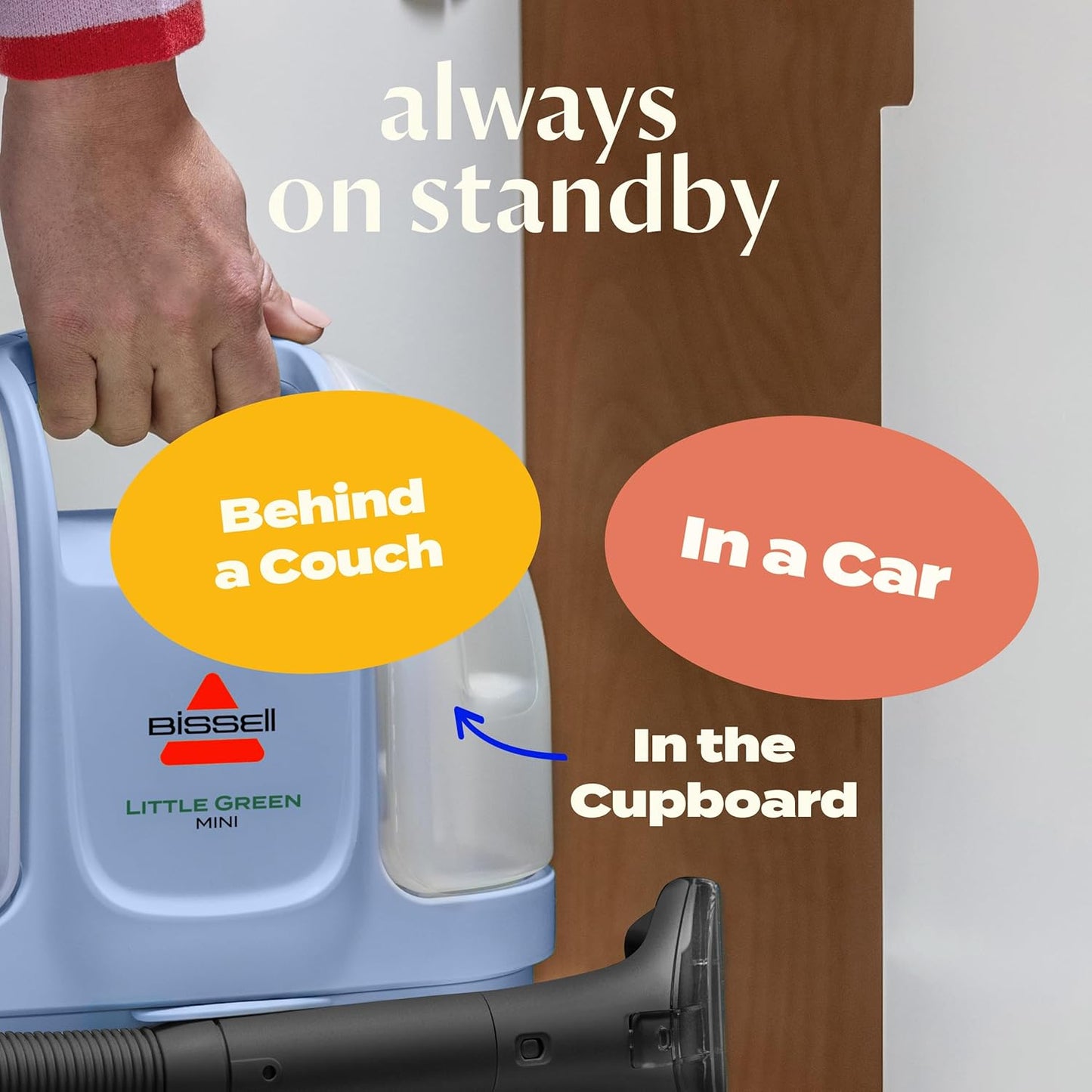 BISSELL Little Green Mini Portable Carpet and Upholstery Deep Cleaner, Car/Auto Detailer, with HydroRinse Self-Cleaning Tool and 4" Tough Stain Tool, Limited Edition Color Lake, 4075F