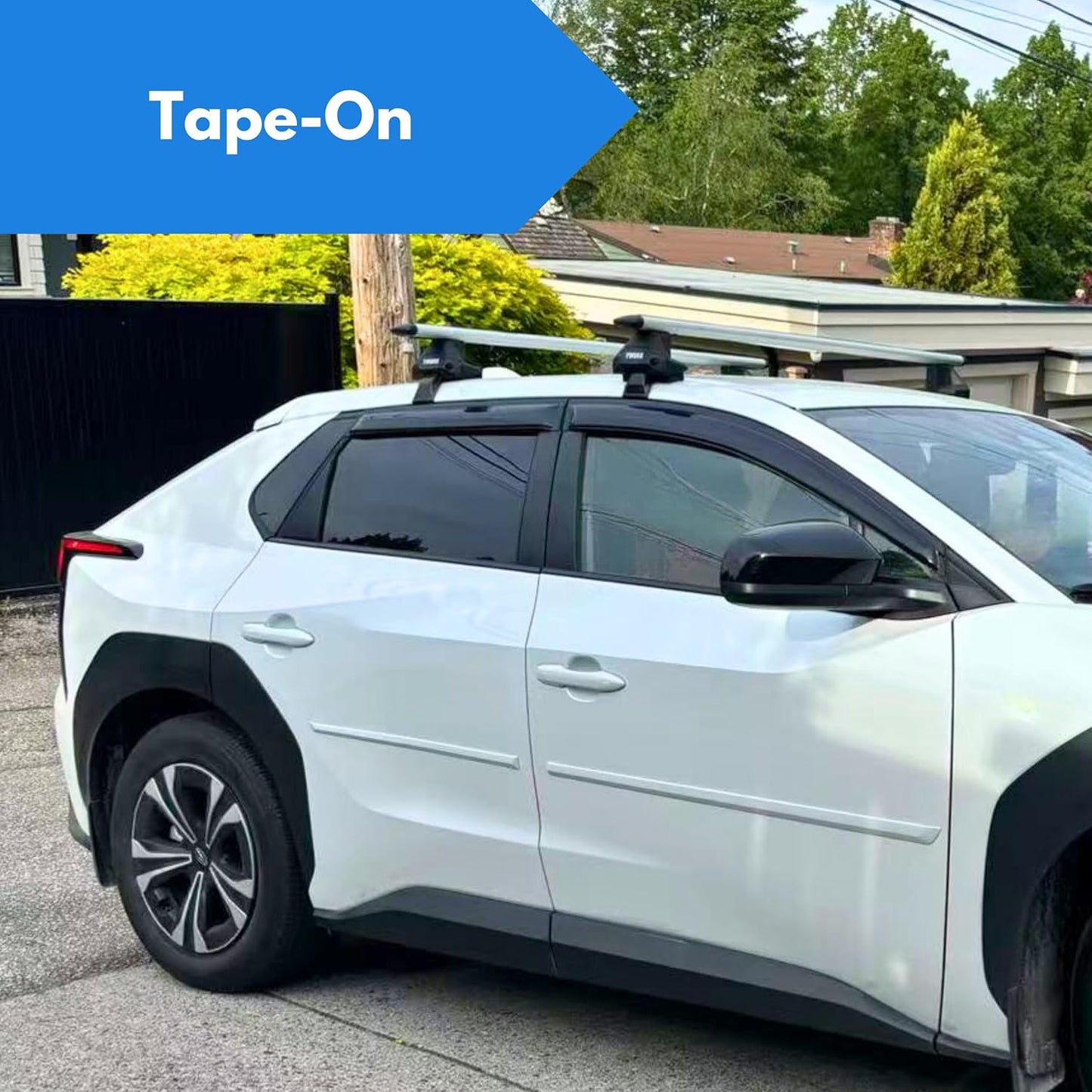 KPY Window Visor Compatible with Mitsubishi Eclipse Cross 2018-2024, 4PC Rain Guard Side Window Vent Deflectors Tape-On Style, 2018 2019 2020 2021 2022 2023 2024