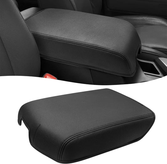 Center Console Cover for Toyota Tundra Accessories 2007-2013 & Toyota Sequoia 2008-2022, Vinyl Leather Car Armrest Protector, Anti-Scratch, Black
