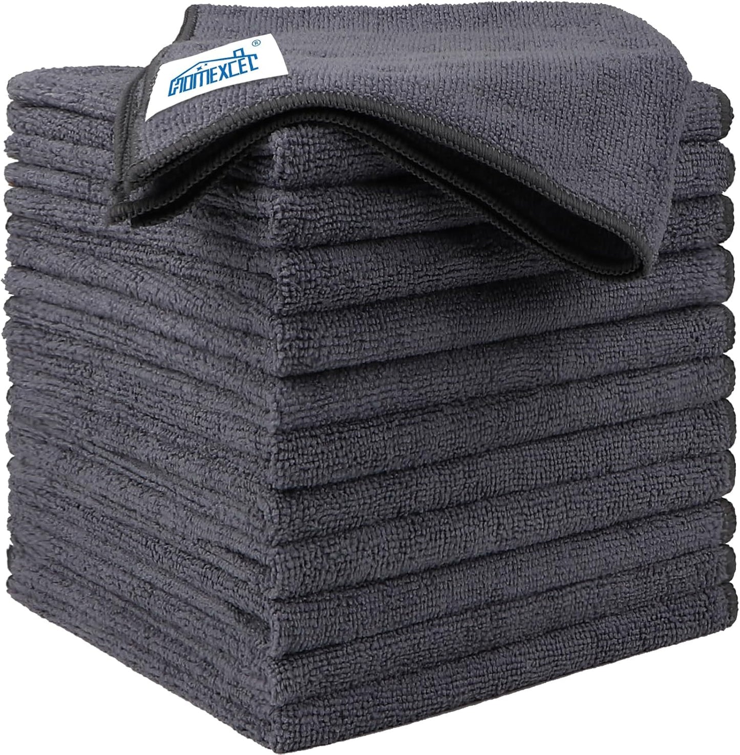 HOMEXCEL Grey Microfiber Cleaning Cloth 50 Pack, 12.5 x 12.5 inch Microfiber Towels for Cars, Ultra Absorbent Car Washing Cloth, Lint Free Streak Free Cleaning Rags for Car, Kitchen, and Window