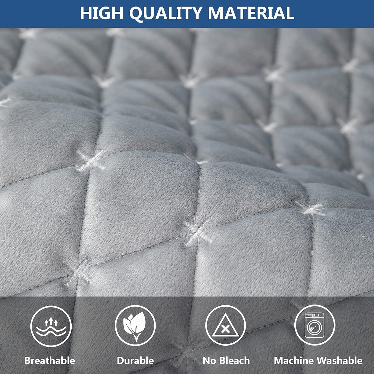 Eismodra Couch Cover,Sectional Couch Covers,Sofa Covers for 3 Cushion Couch,Anti-Slip Sofa Slipcovers for Dogs Cats Kids Loveseat Recliner L Shaped Armrest Backrest,Light Gray 36''x47''(Only 1 Piece)