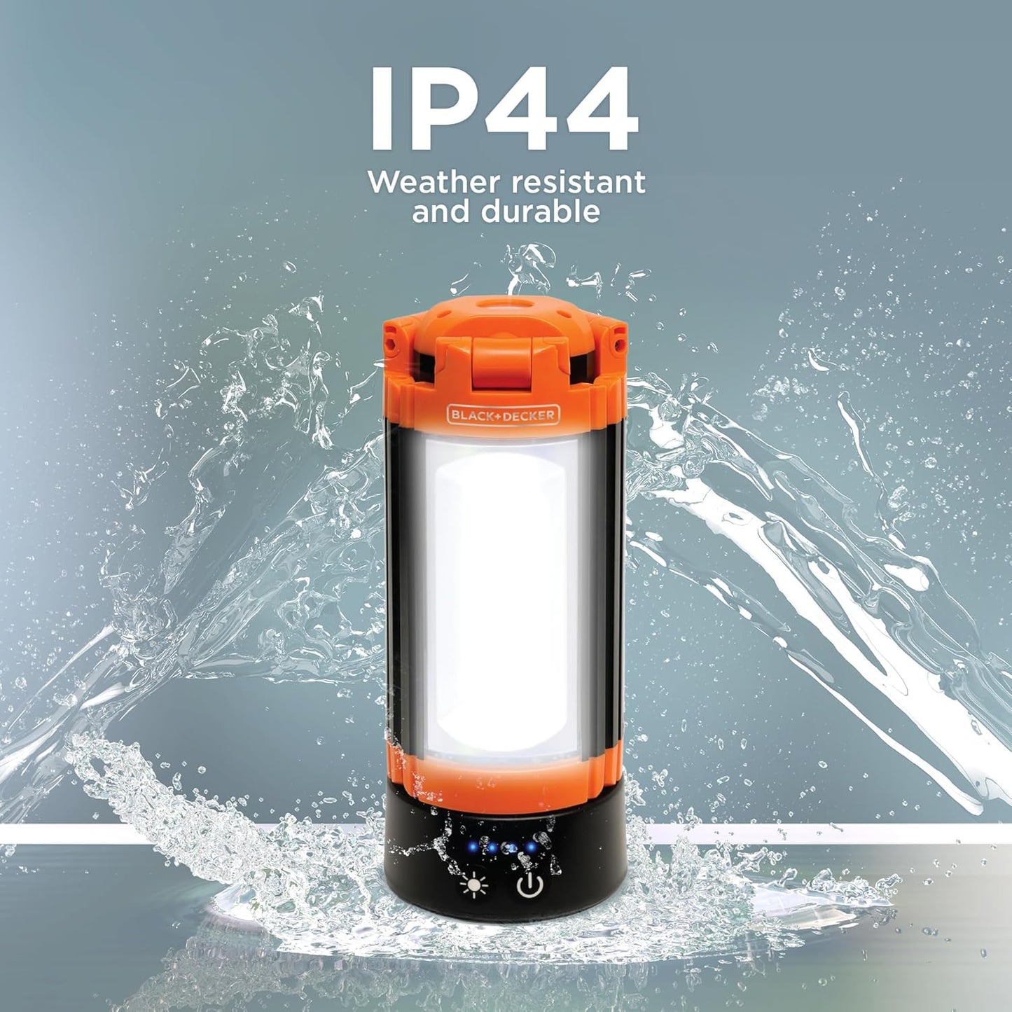 BLACK+DECKER Utility Light, Rechargeable 2000 Lumens LED 3 Panel Work Light with 6000mAh Battery Bank & Flashlight, 3 Light Colors, 4 SOS Modes, Dimmable, IP44 Water-Resistant, Magnetic & Hook Mount