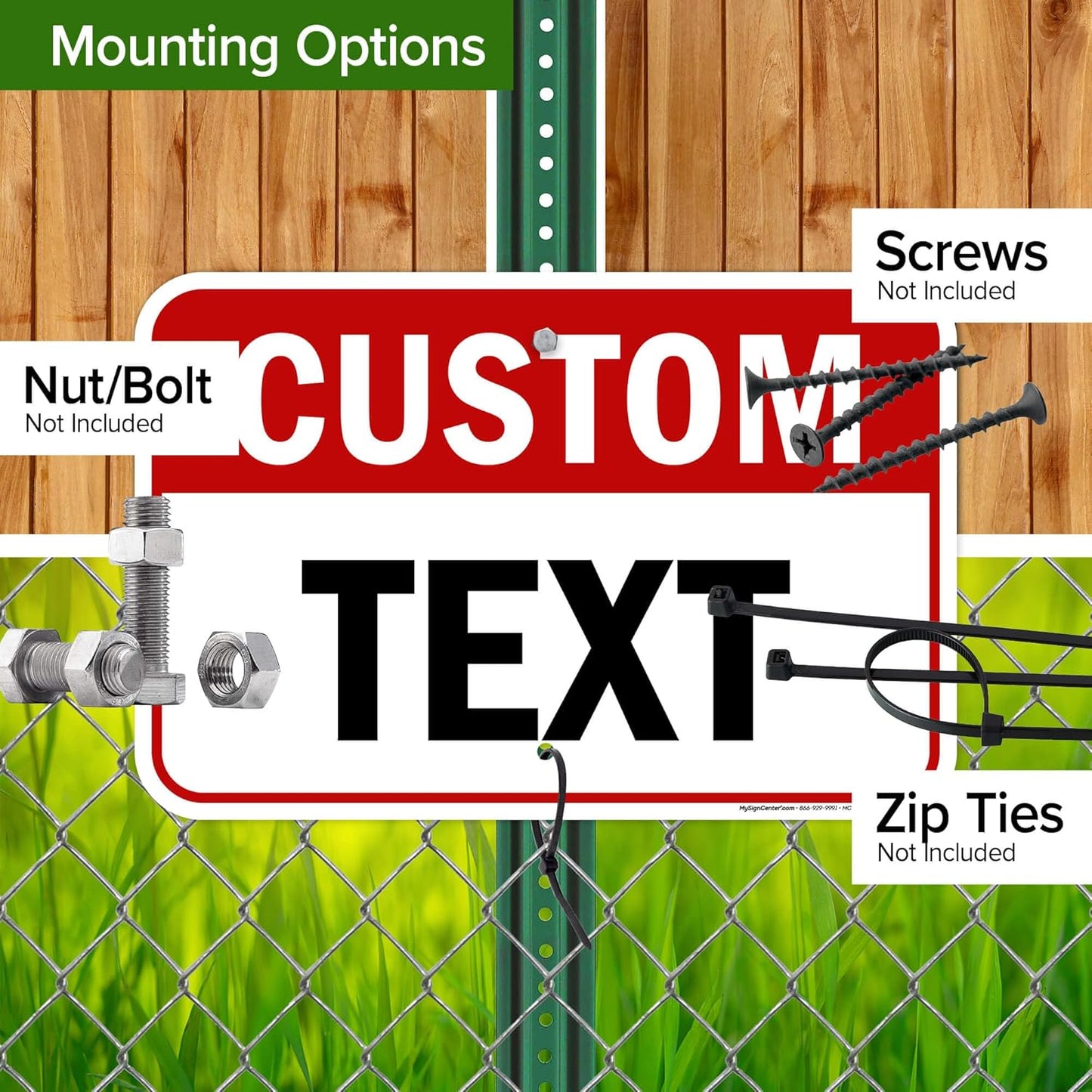 Custom Sign, Custom Sign for Business, Indoor/Outdoor use. 12x18 Inches, Rust Free .063 Aluminum, Fade Resistant, Made in USA by My Sign Center (Header)