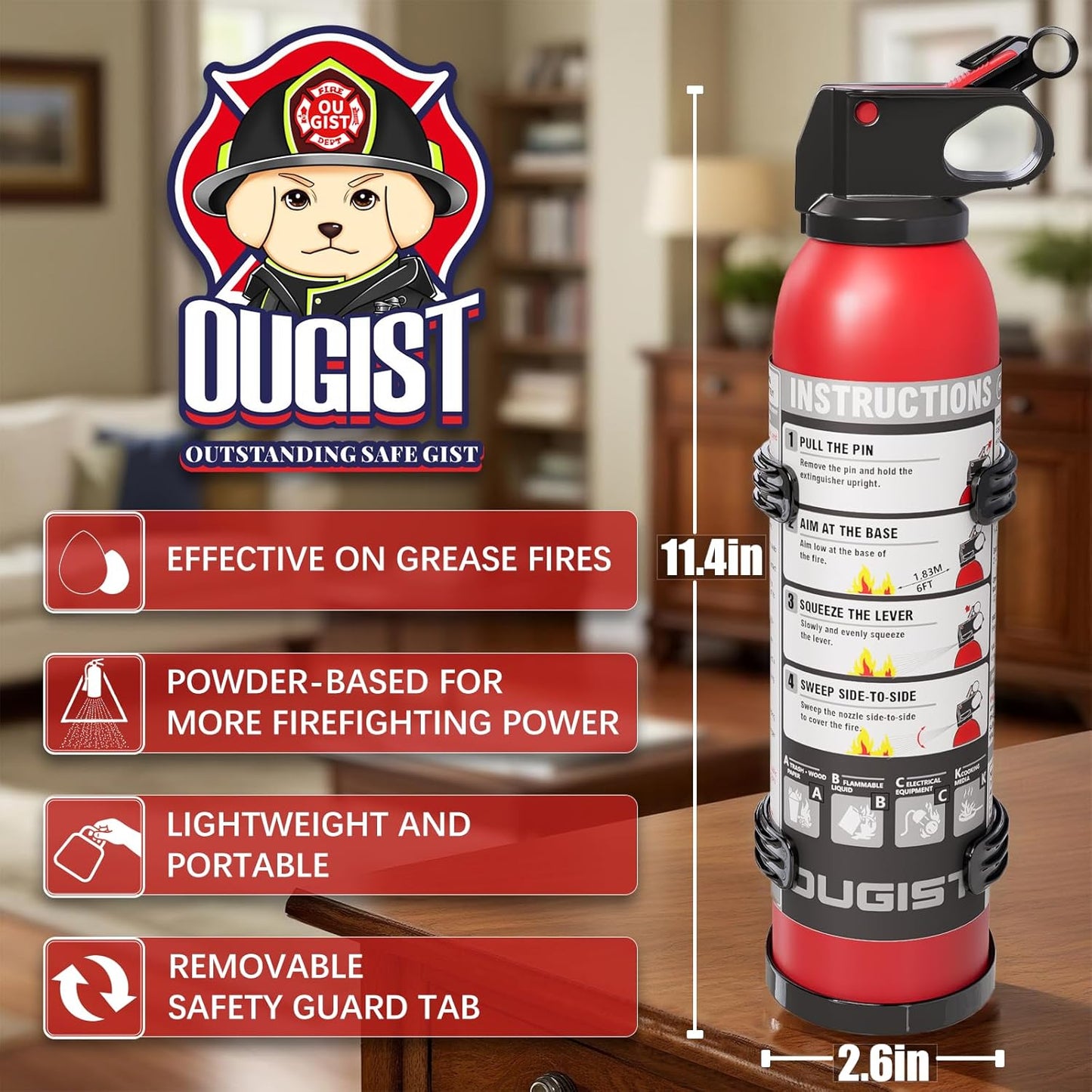 Dry Stop Fire Extinguisher for Home & Vehicle - 600g Dry Chemical Powder Fire Extinguisher | Grease & Electrical Fire Extinguisher for Kitchen, Car, Portable (2-Pack)