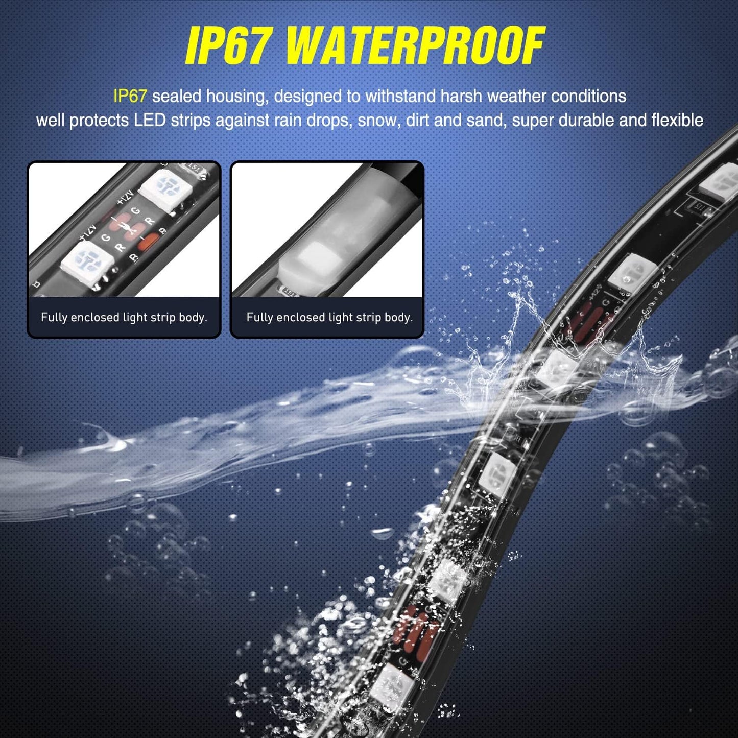 Nilight 3PCS 60 Inch RGB Truck Bed Light Strip Kit 270 LED Neon Accent Lights with RF Remote On Off Switch Splitter Extension Cable for Cargo Pickup Truck Camper RV SUV Boat