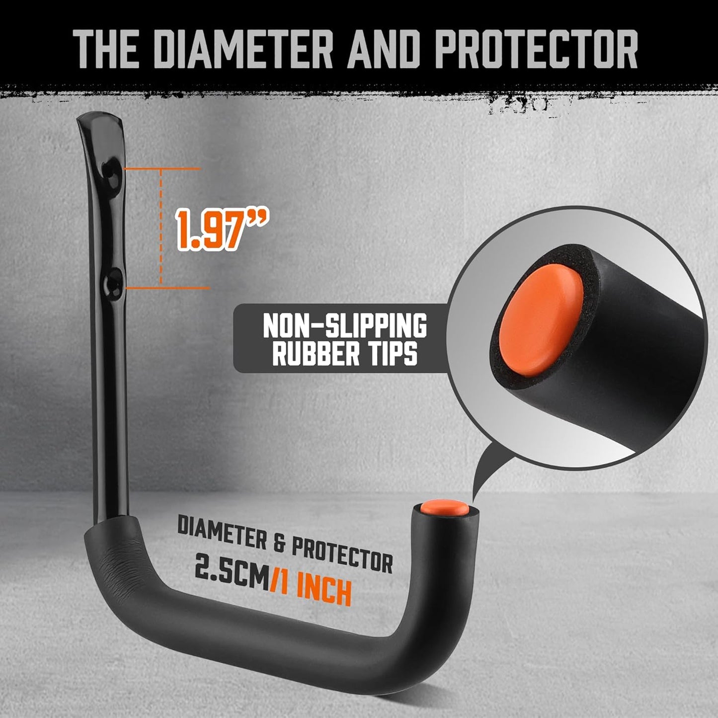 HORUSDY 10-Pack Garage Hooks, Utility Hook, 9" & 6” Garage Heavy Duty Wall Hook for Bikes, Kayak and Hanging Ladders