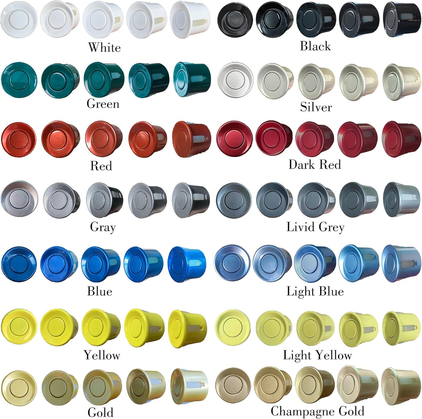 Car Reverse Backup Parking Sensor Radar System kit The LED Display with 3 Colors can Both Shows Distance Data and warn You with beep Sound Adjustable Volume Compact and Easy to Install(Matte Black)