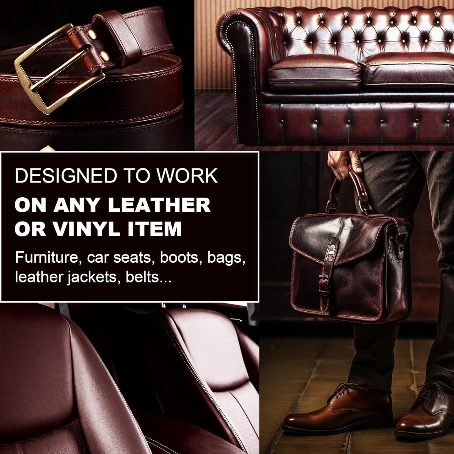 Gray Leather Recoloring Balm, 12oz Leather Color Restorer for Couches, Leather Repair Kit for Furniture, Leather Dye for Leather Fade, Leather Repair Restore car seat