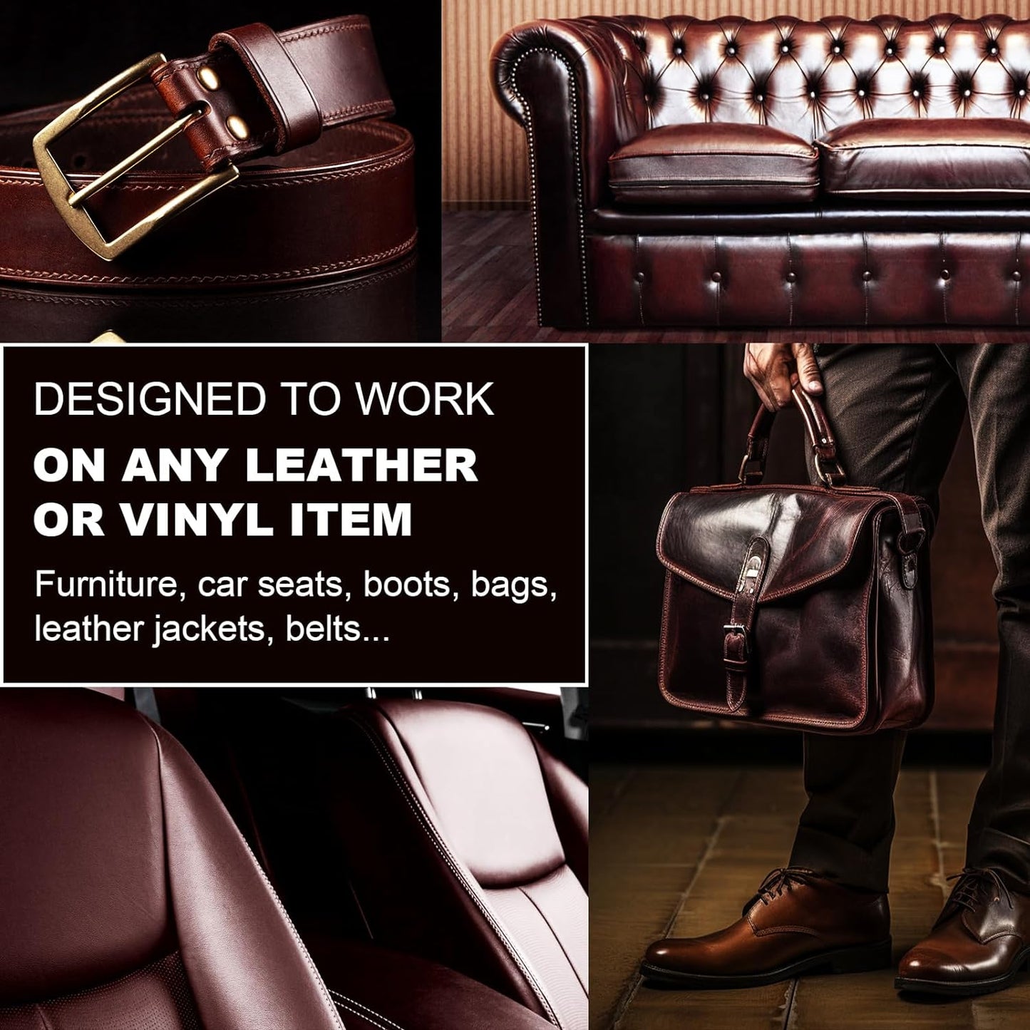 12oz Leather Recoloring Balm & 3.4oz Mink Oil Leather Conditioner kit,Tan Leather Color Repair Kits for Couches, Leather Couch Paint Scratch Repair for Furniture Car Sofa Shoes Leather Dye