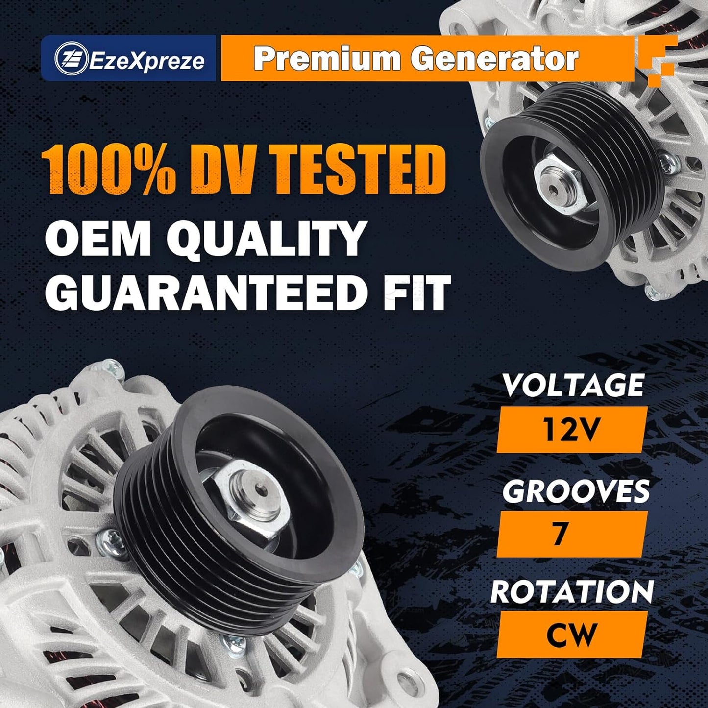 Ezexpreze Alternator 11176N Replacement for 2006-2011 Honda Civic L4 1.8L, 7-Groove Pulley, 80A 12V, OE#11176 31100RNAA01 31100RNAA01RM 31100RNAA012M2 AHGA67 A002TC1391 SB347 LRA3157