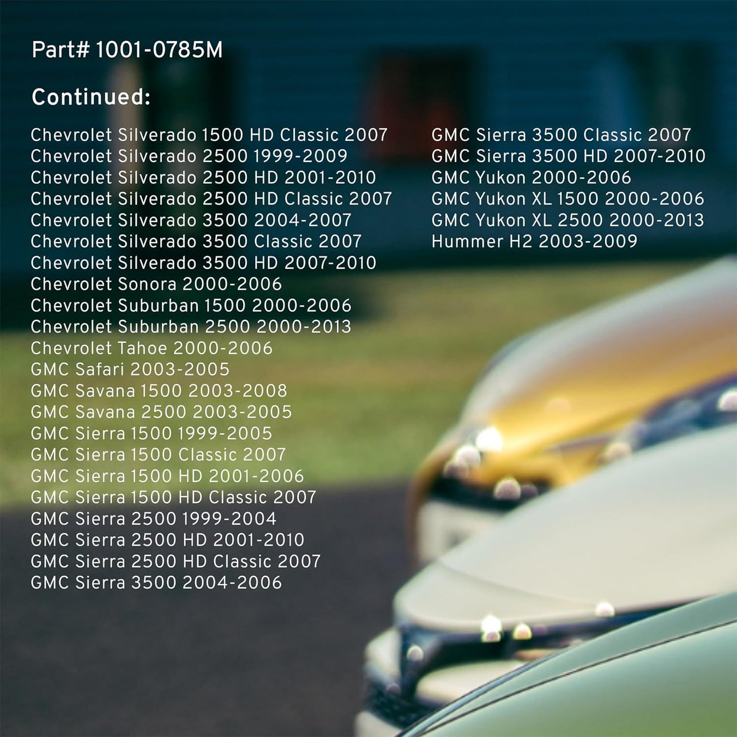 Premium Semi-Metallic Front Brake Pads (1001-0785M) Compatible with 1999-2013 Cadillac/Chevrolet/GMC/Hummer (Avalanche/Escalade/Express/Sierra/Silverado/Suburban/Tahoe/Yukon & More)