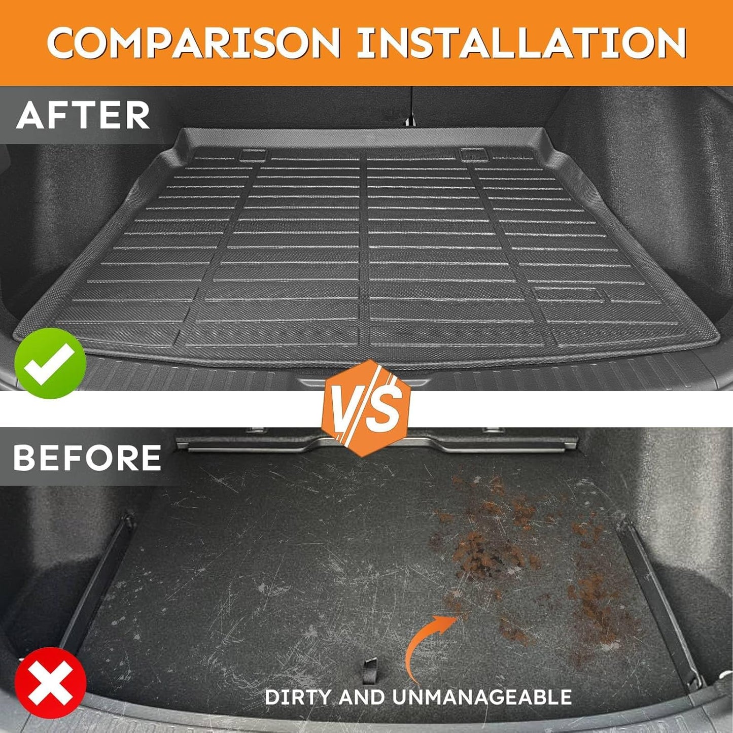 Binmotor-Floor Mats & Cargo Liner for Lincoln Nautilus 2019-2023/ Lincoln MKX 2016-2018, All Weather Car Mats for Nautilus Rubber Liners Accessories