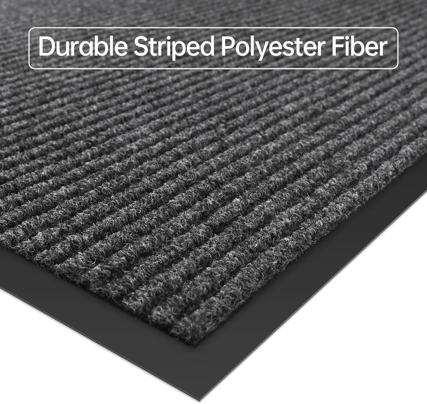 Front Door Mat, 3' x 6' Heavy Duty Indoor Outdoor Door Mat for Entryway, Commercial Door Mats Entrance, Low Profile Welcome Mats Non-Slip, Durable Rubber Backing Entry Mat for Patio, Home