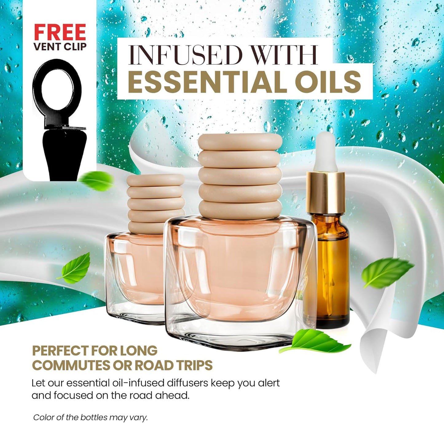 Car Air Fresheners - Linen Comfort Car Air Freshener for Men and Women | Pack of 2 Long Lasting Automotive Air Freshener | Odor Eliminator Car Perfume | Car Air Freshener Vent Clip by Perfa