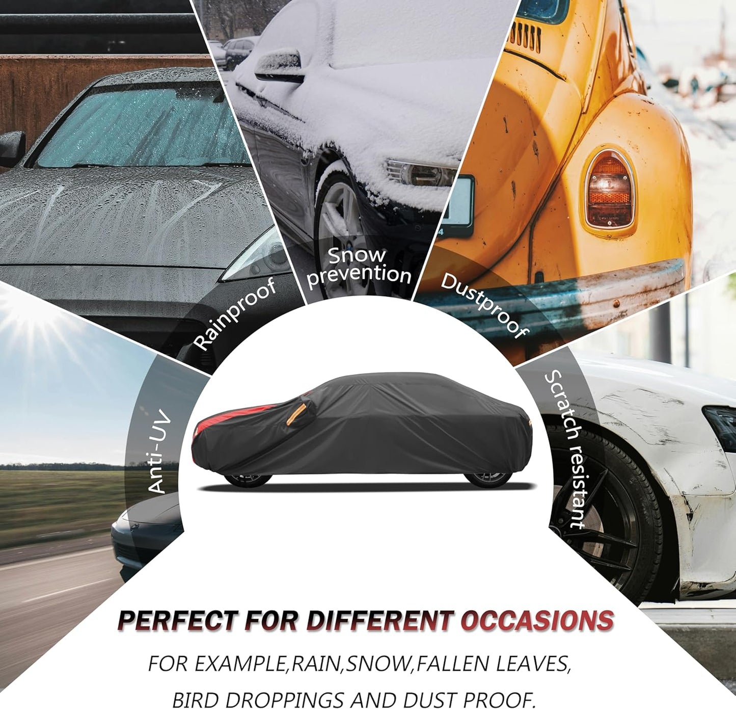 Car Cover Automobiles Waterproof All Weater Compatible with Jeep Wrangler Cover 4 Door, Outdoor Full Exterior for Covers Fits 2006-2023 JK JL