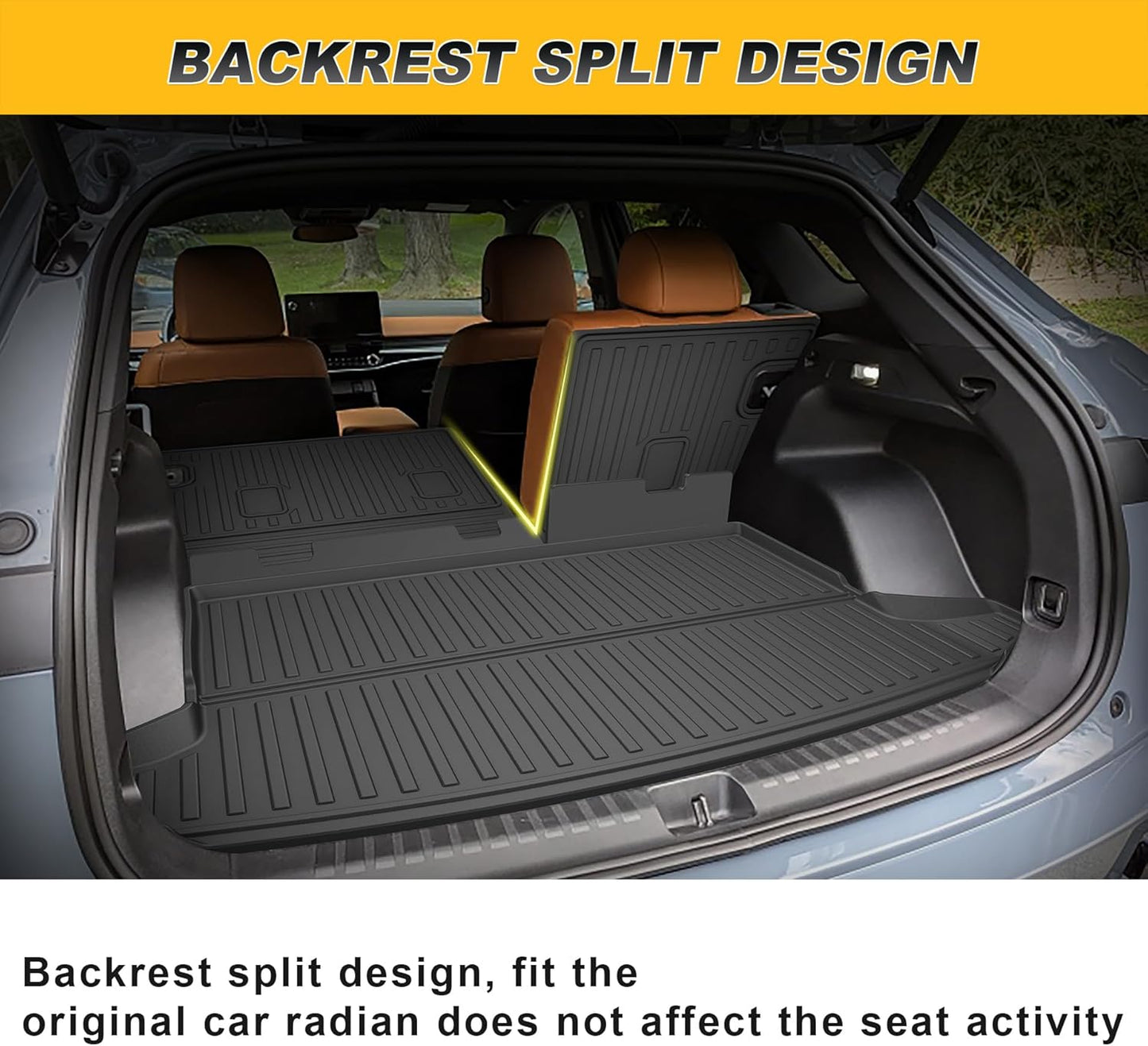 Cargo Liner with Backrest Mat Fit for Honda Prologue/for Chevy/Chevrolet Blazer EV 2024 2025 2026 - All Weather Cargo Mat with Back Seat Protector Prologue Accessories Trunk Mat Black