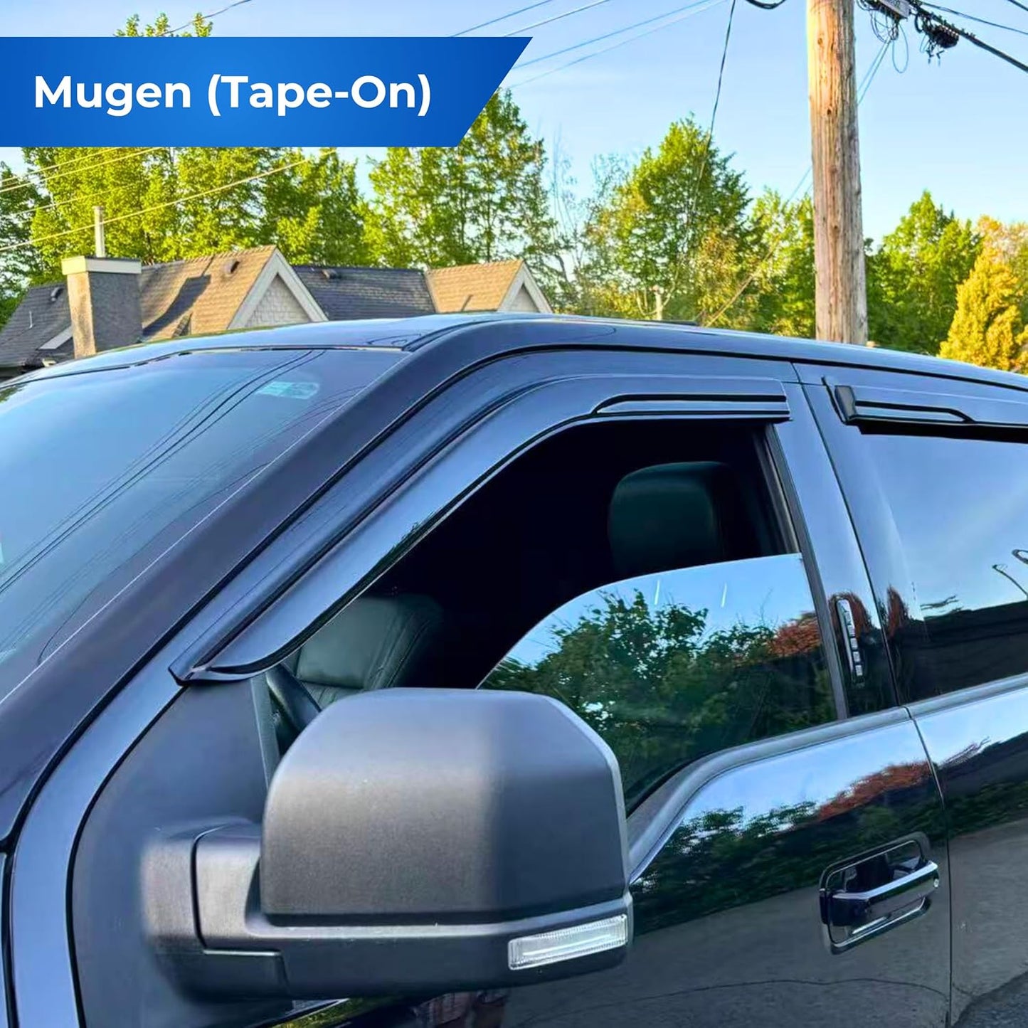 KPY Window Visor Compatible with Volkswagen (VW) Golf MK6 Hatchback 2010-2014, 4PC Rain Guard Side Window Vent Deflectors Tape-On Mugen Style, 2010 2011 2012 2013 2014