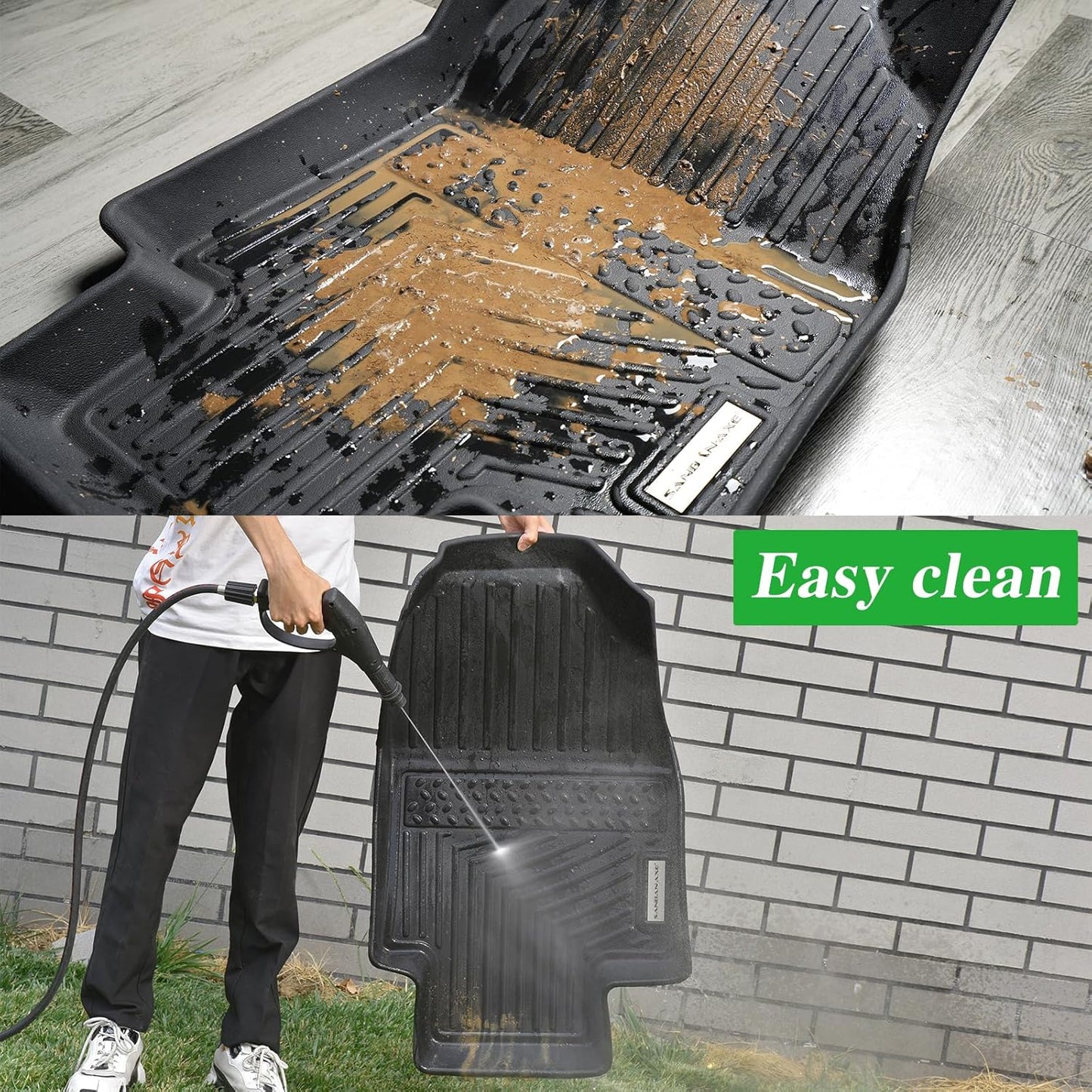 Floor Mats & Trunk Mat for 2023 2024 2025 Honda Pilot Sport/Touring/Elite/TrailSport/EX-L，TPE All Weather Protection Car Floor Liners with Cargo Liners- Black