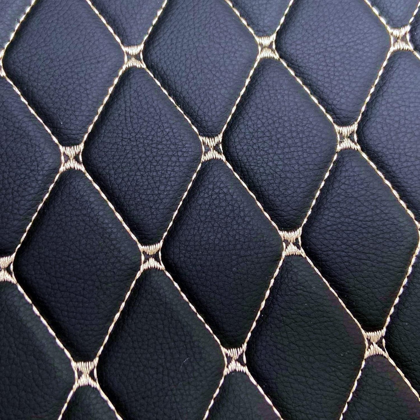 Custom All-Weather Protection Luxury Leather Floor Mats for Cars SUVs Trucks According Anti-Slip Leather Floor mats ﻿ (Black Beige)