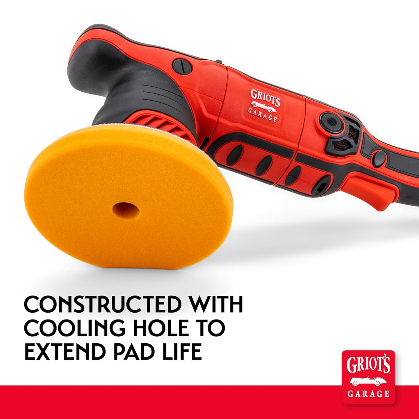 Griot's Garage Orange Foam Correcting Pads for Car Polishing and Detailing, Removes Light to Moderate Paint Defects, Durable, Machine-Washable, 10516, 5.5", Set of 2