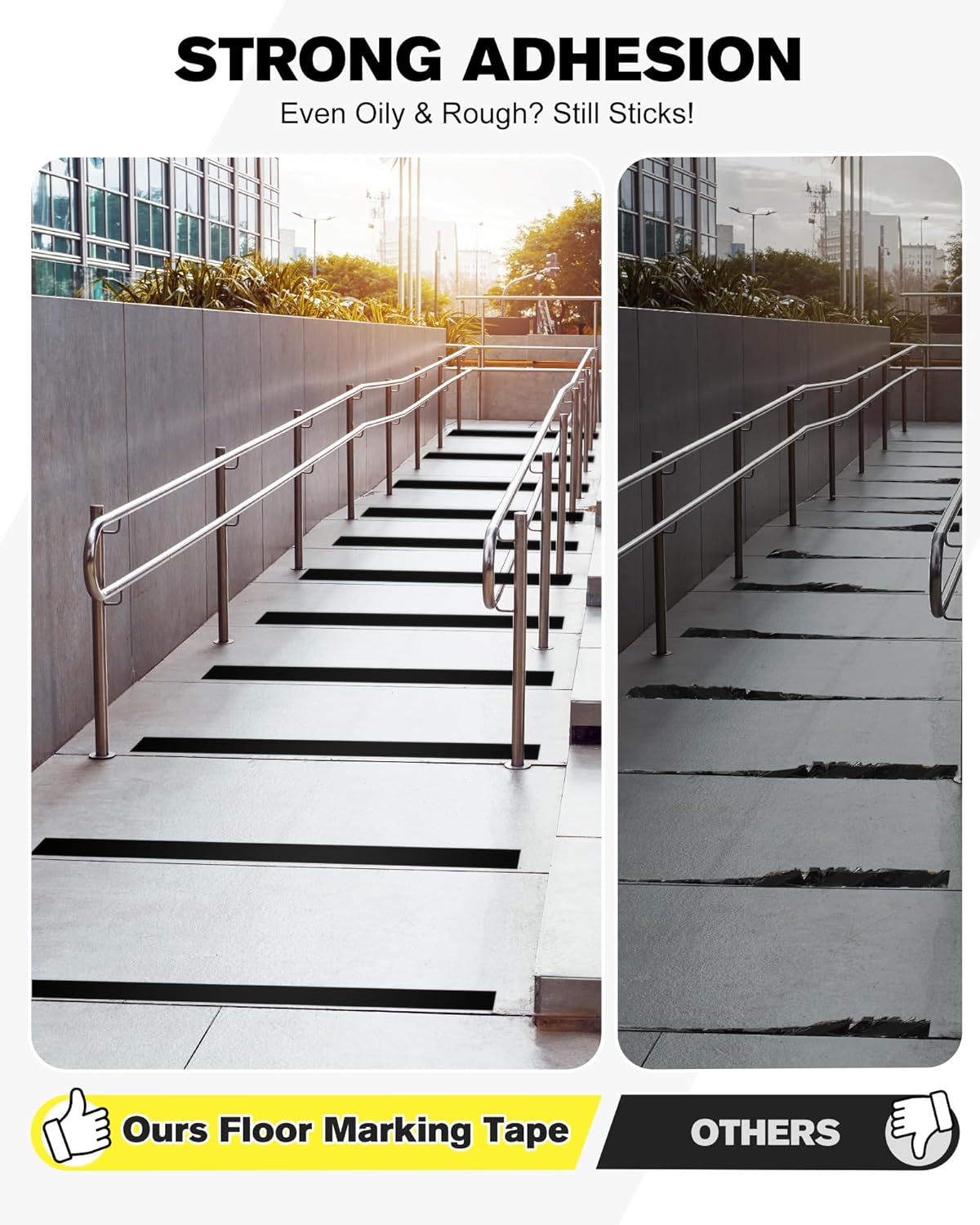 Floor Marking Tape,2 in x 108 FT Strong Adhesive Caution Tape,High Durability Warning Safety Tape for Indoor/Outdoor - Warehouses,Factories,Parking Lots,Retail Locations,Black,3 Rolls