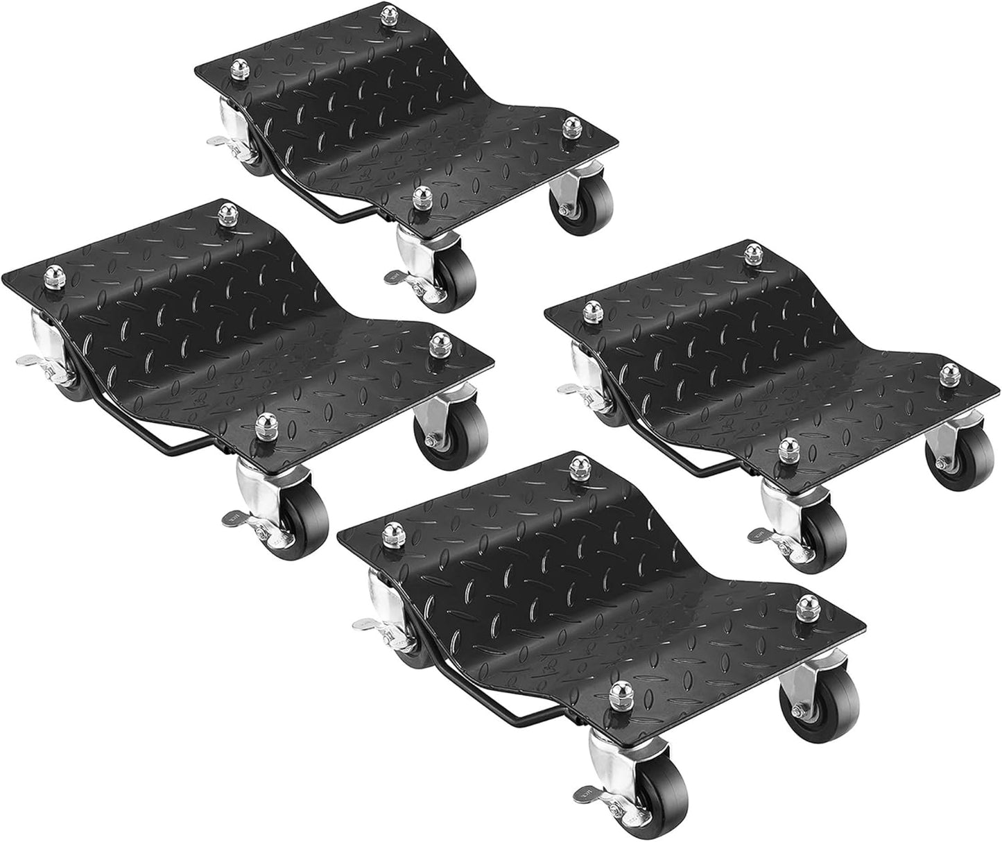 Car Wheel Dolly Set of 4 - 16x12” Heavy Duty Antiskid Car Dolly Tire Skates with 6000lb Capacity - 360 Degree Rotatable Wheel Dollies for Cars, Trucks, Trailers, Motorcycles or Boats by Pentagon Tools