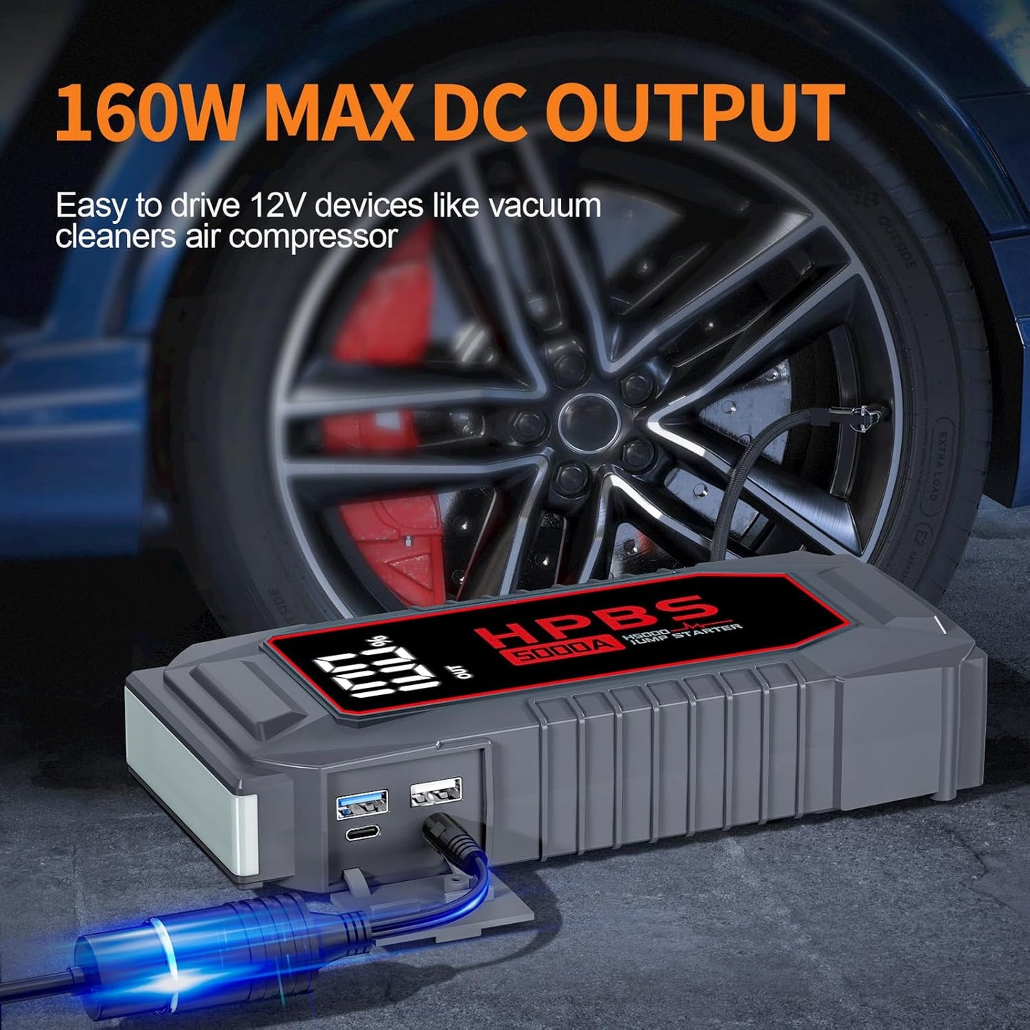 Car Jump Starter - 5000A Peak Jump Starter Battery Pack for Up to All Gas and 10.0 L Diesel Engines, 12V Portable Battery Jump Starter with 3.0" LCD Display