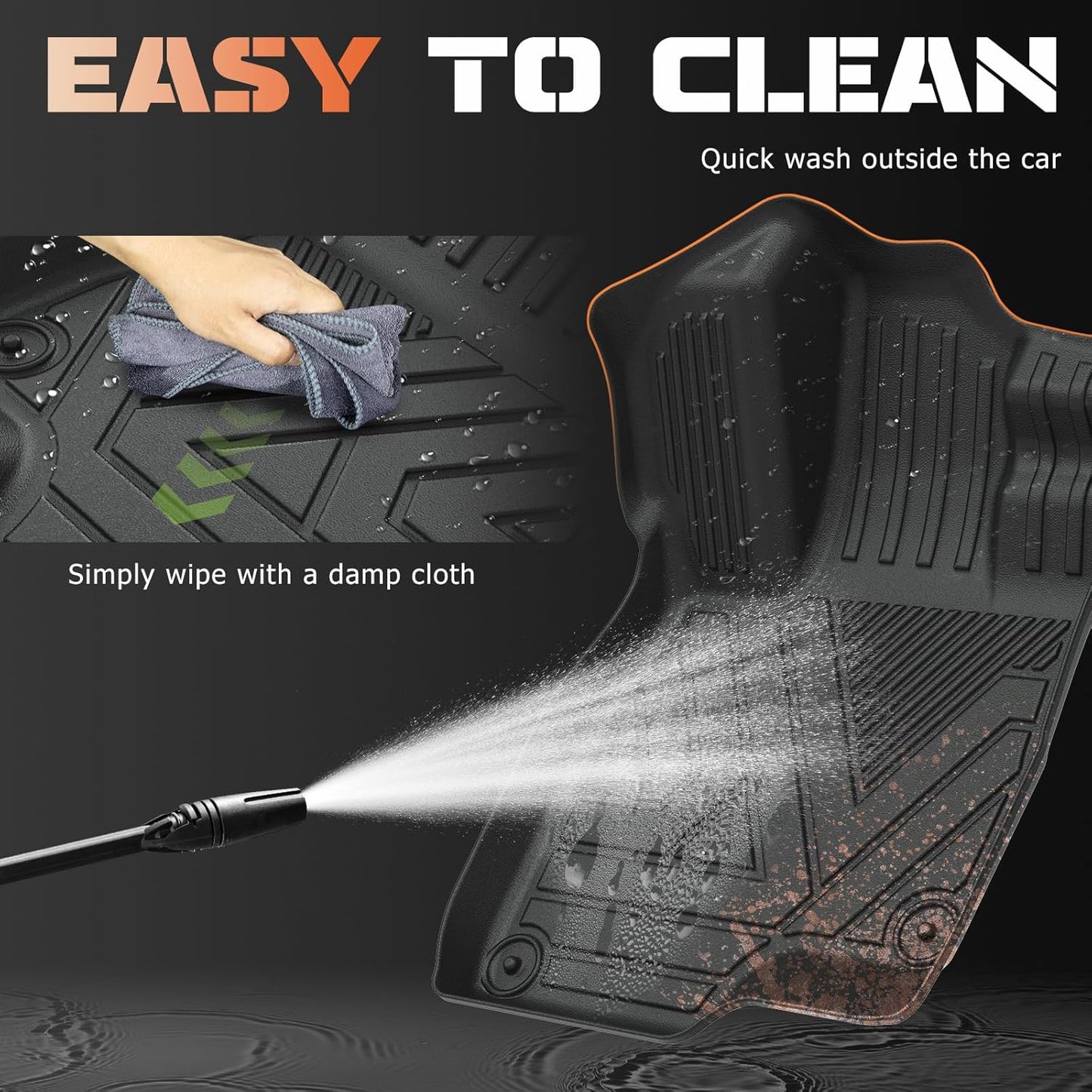 Floor Mats & Cargo Liner Set Custom Fit for Nissan Kicks 2025 SV丨SR (Not for S), All Weather Protection TPE Anti-Slip Waterproof 1st & 2nd & Rear Trunk Mats for Nissan Kicks 2025 Accessories,Black