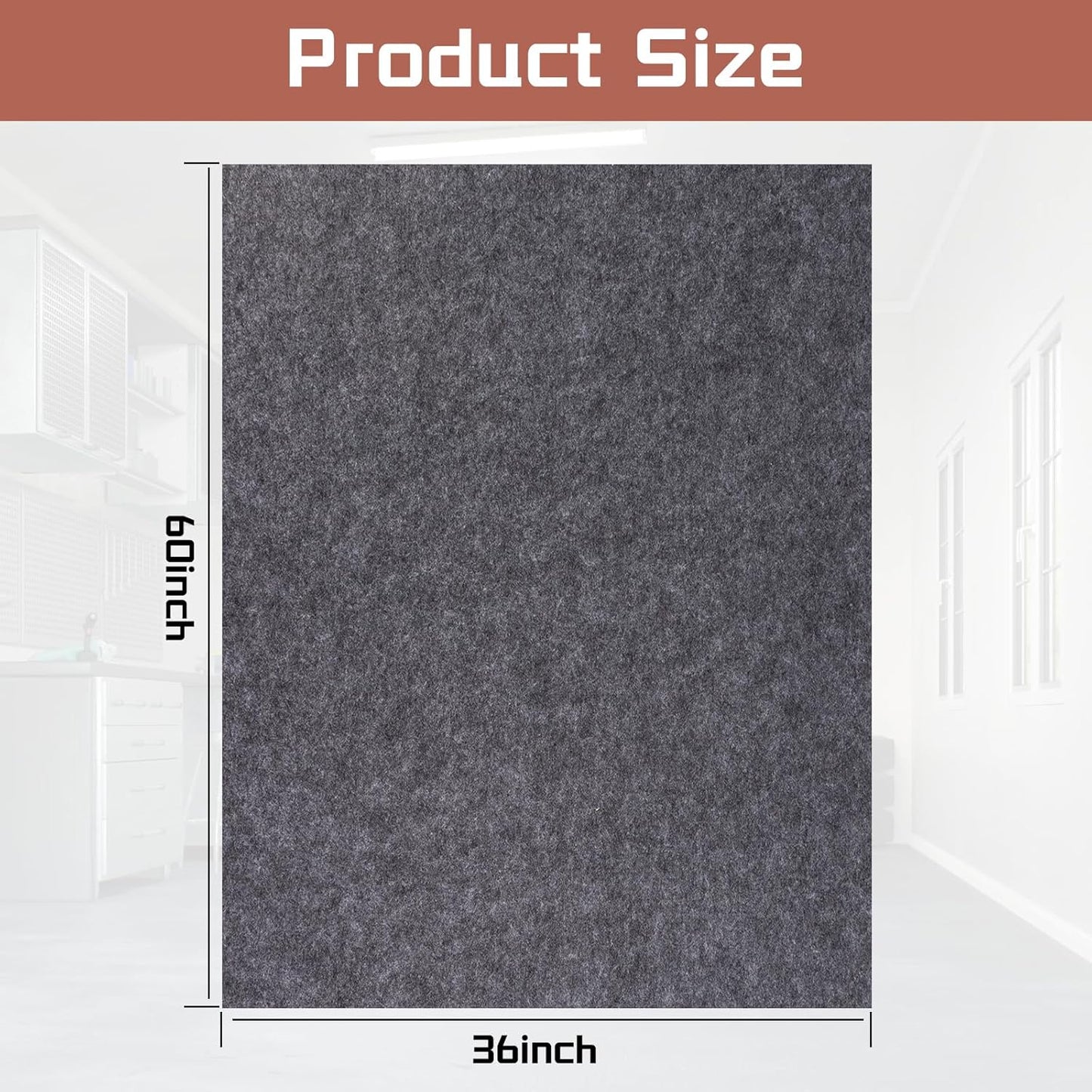 Garage Floor Mats Oil Spill Mat, Premium Absorbent Oil Pad, Waterproof Mats, Reusable, Washable, Protect Garage Floor Surface from Spill & Stain (36" x 60")