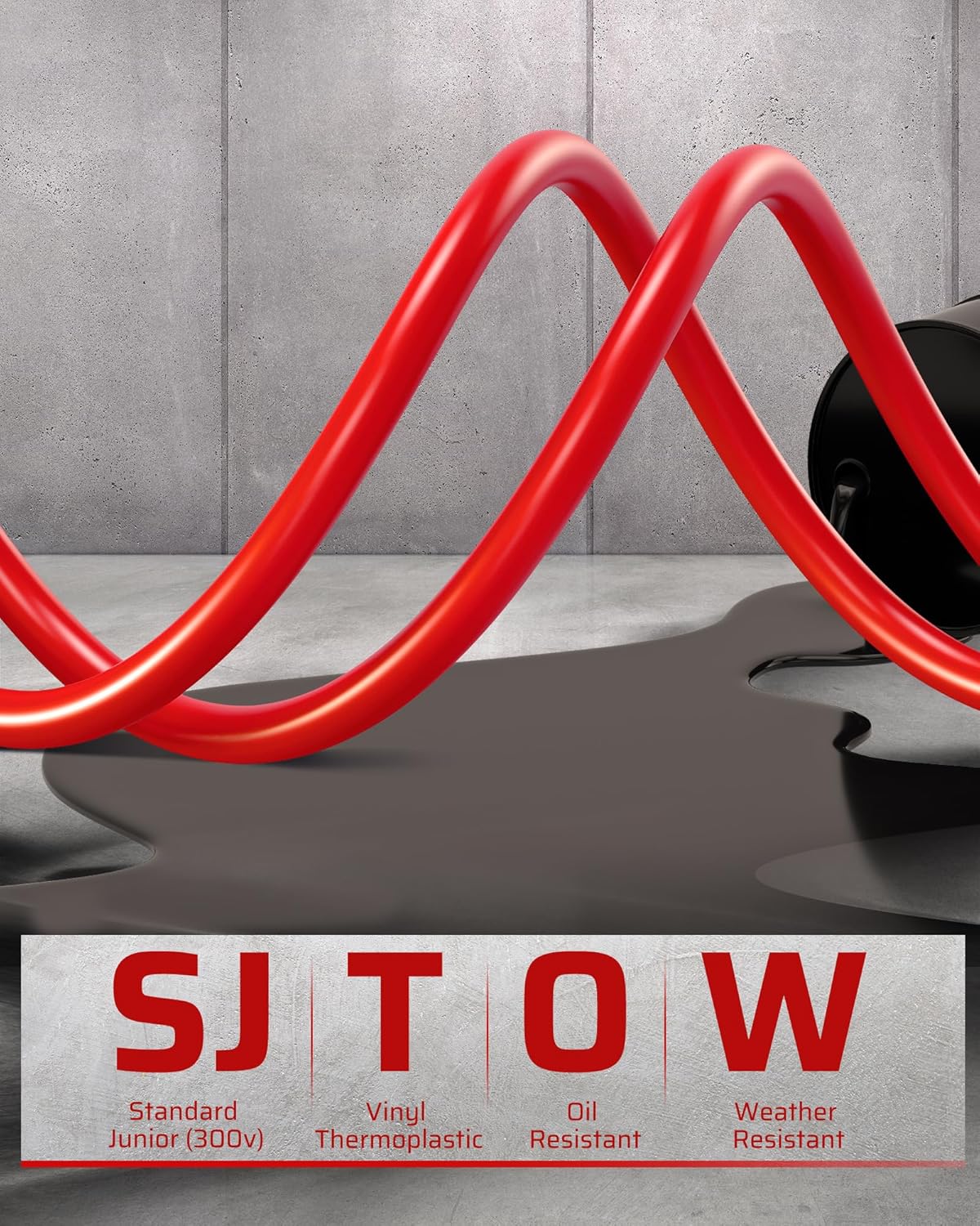 DEWENWILS Retractable Extension Cord Reel, 75 FT Heavy Duty Power Cord, 14/3C SJTOW Retractable Cord Reel, Lighted Triple Outlets, 10A Circuit Breaker, Wall/Ceiling Mount, UL Listed, Red