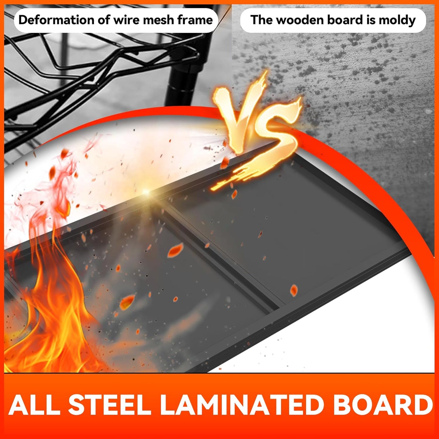 Garage Shelving 3000LBS Heavy Duty Shelving Units and Storage Shelves Adjustable 5 Tier Metal Shelving for Kitchen,Utility Room and Basement, 13.78" Dx31.50 Wx77.44 H, Black