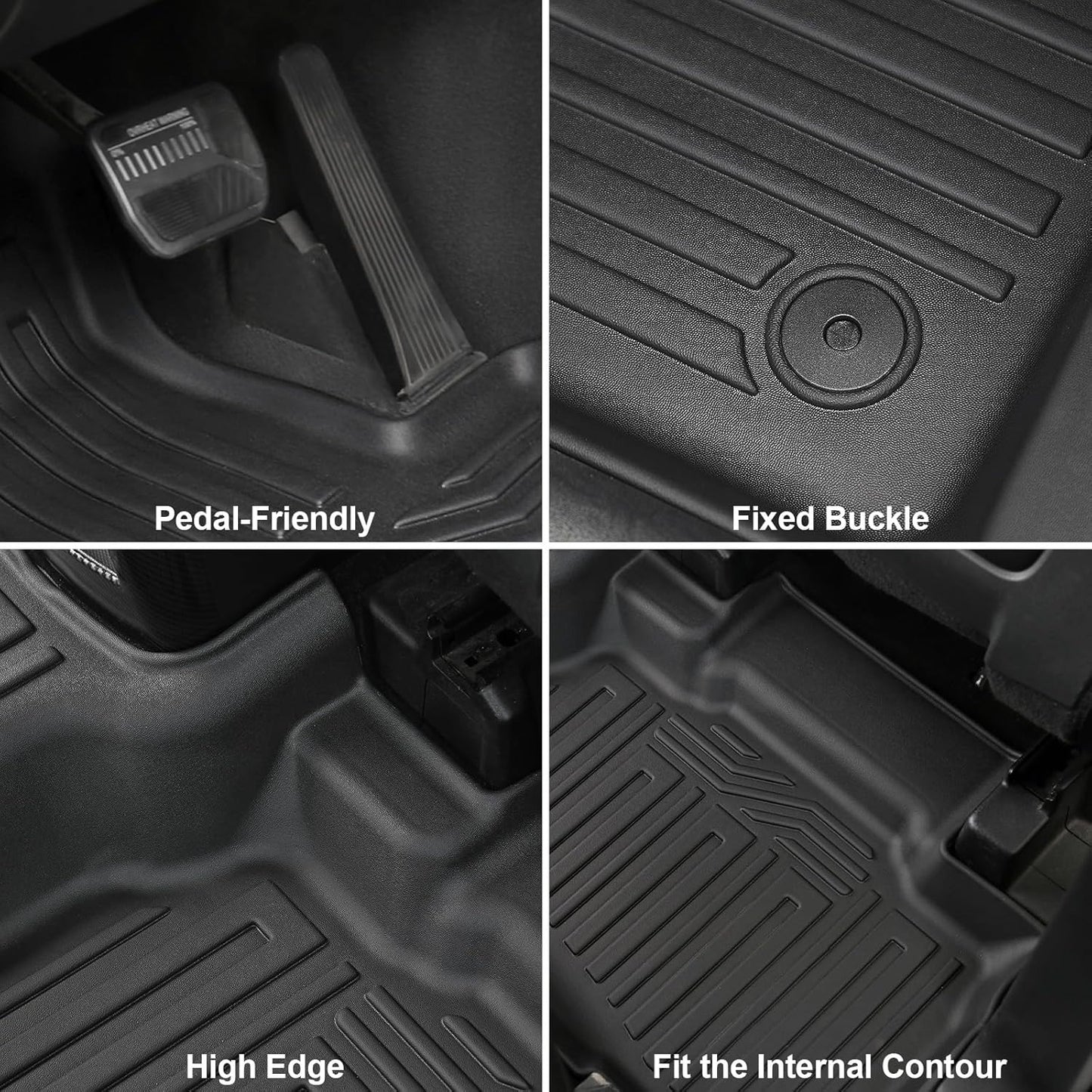 Floor Mats for 2020-2024 2025 Ford Explorer (7-seat), All Weather TPE Floor Mat Cargo Liner with Backrest Mat for Explorer ST/XLT Accessories