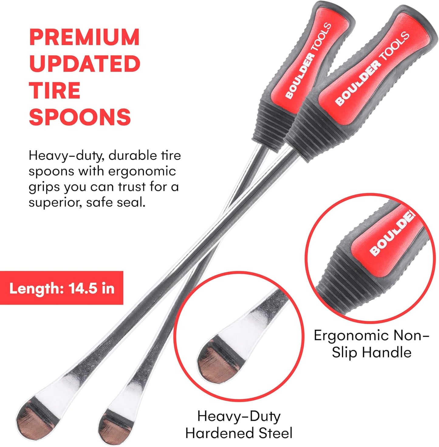 Boulder Tools Tire Spoons - Tire Changing Tool - Motorcycle Tire Spoons - Durable, Easy-to-Use for Safe & Quick Tire Repair - Dirtbike Tire Spoons - Comprehensive Tool Kit