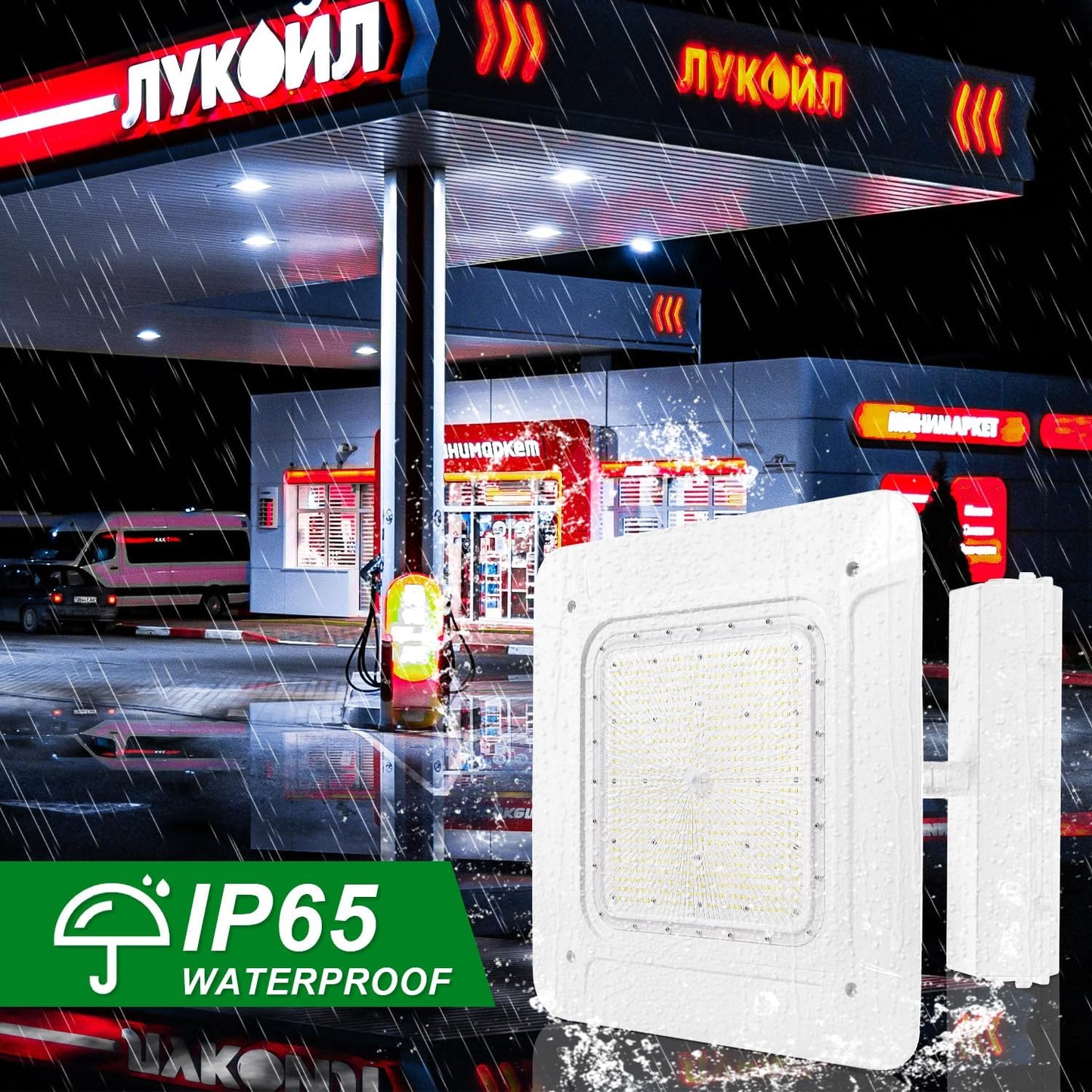 OSTEK LED Gas Station Canopy Light, 240W Carport Ceiling Light 5700K, Outdoor Rated (1000W HID/HPS Equivalent), 90-277V IP65 DLC & UL Listed (240W-1 Pack)