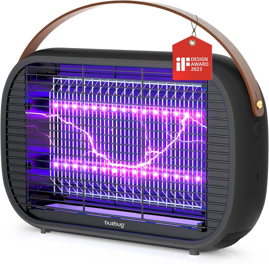 Buzbug LED Bug Zapper Outdoor Indoor, Durable 10 Years Lifespan Lamp, Rechargeable 5200mAh Battery, Portable Camping Mosquito Zapper, Fly Trap Mosquito Trap, Fly Killer Fly Zapper -MA015C(Black)