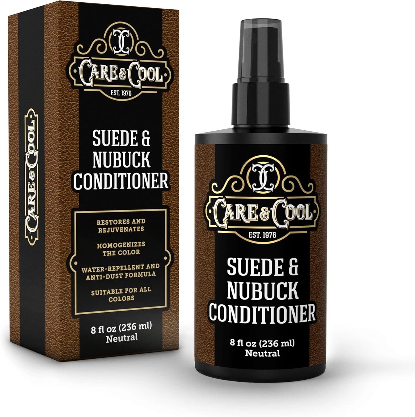 Care & Cool Suede and Nubuck Conditioner, Renovator, and Protector. Your Best Choice for Waterproofing and Rejuvenating The Delicate Structure Against The Elements and Abrasive Impurities (8 Fl Oz)