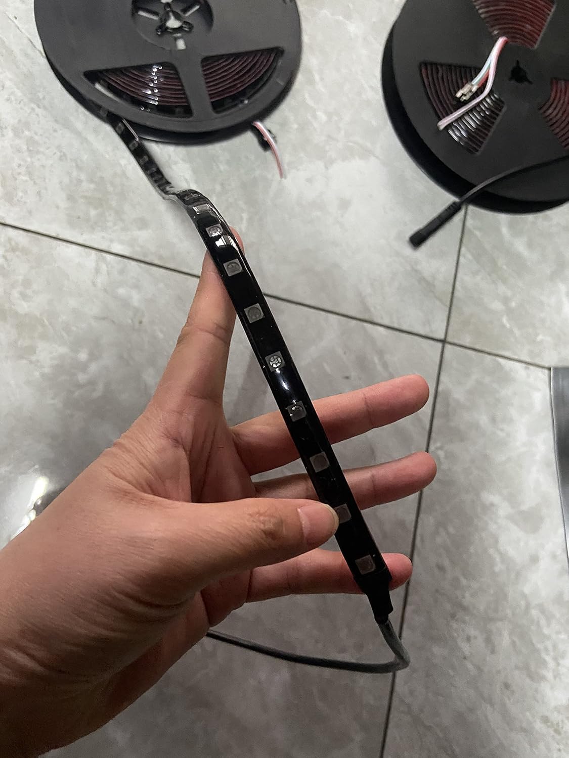 Black Out Full Tinted Smoked LEDs 4PCS 6.5FT 2Meters 78" RGB Dream Color Chasing IP65 Light Strips for Car Truck Slingshot Golf Cart Bluetooth + Remote Control