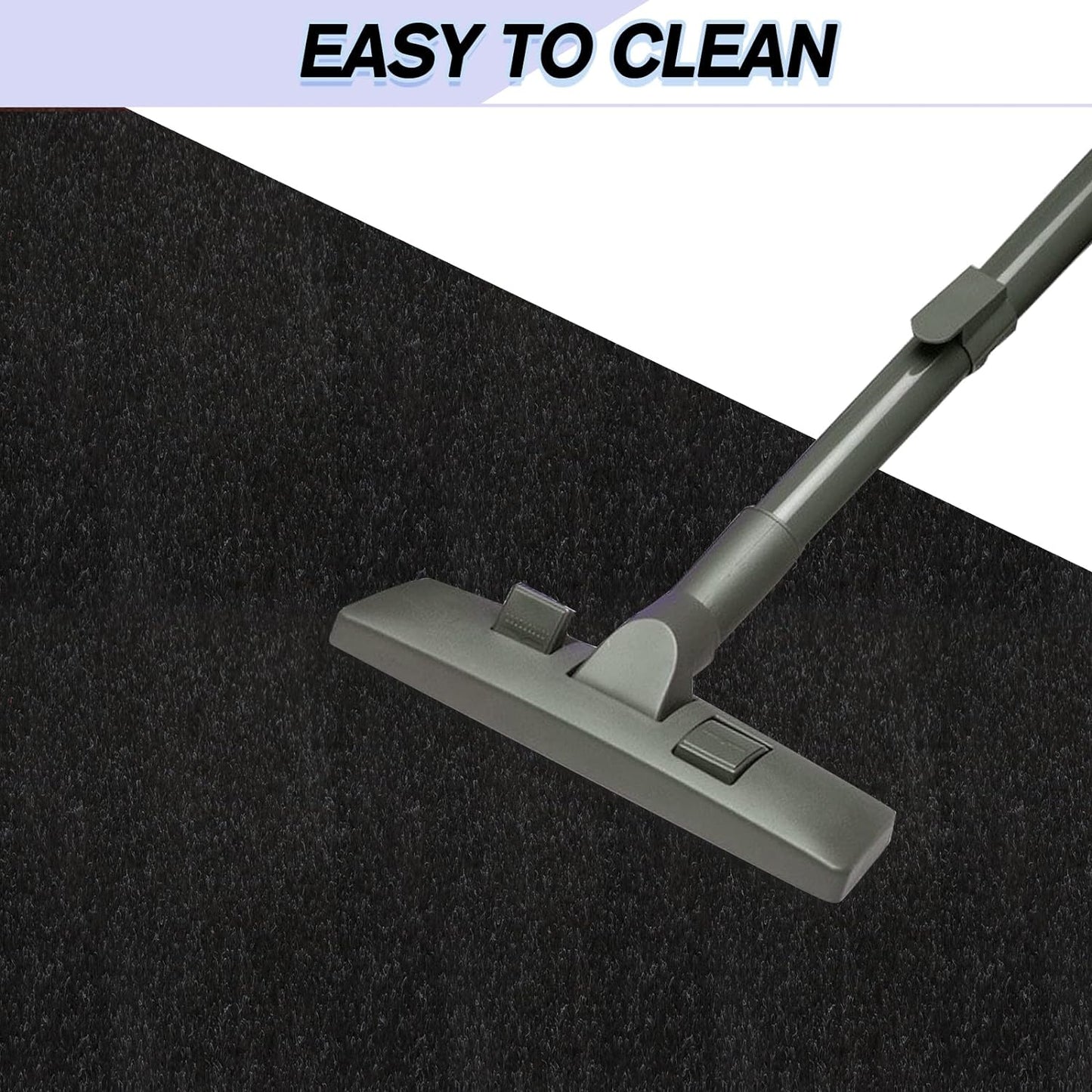 Custom Size Backed Non-Slip Area Rugs Runner, Easy Clean, Waterproof Runner Rugs for Hallway Entryway, Kitchen, Laundry, 4FT x 52FT, Black