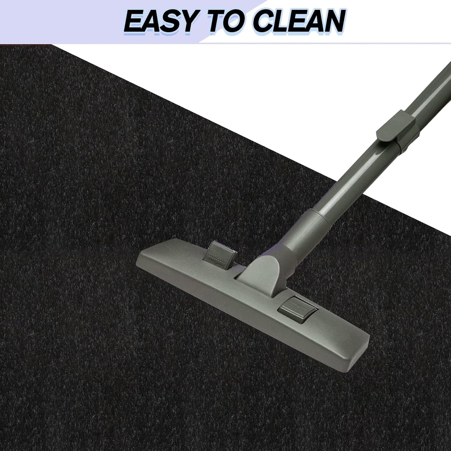 Custom Size Backed Non-Slip Area Rugs Runner, Easy Clean, Waterproof Runner Rugs for Hallway Entryway, Kitchen, Laundry, 3FT x 26FT, Black