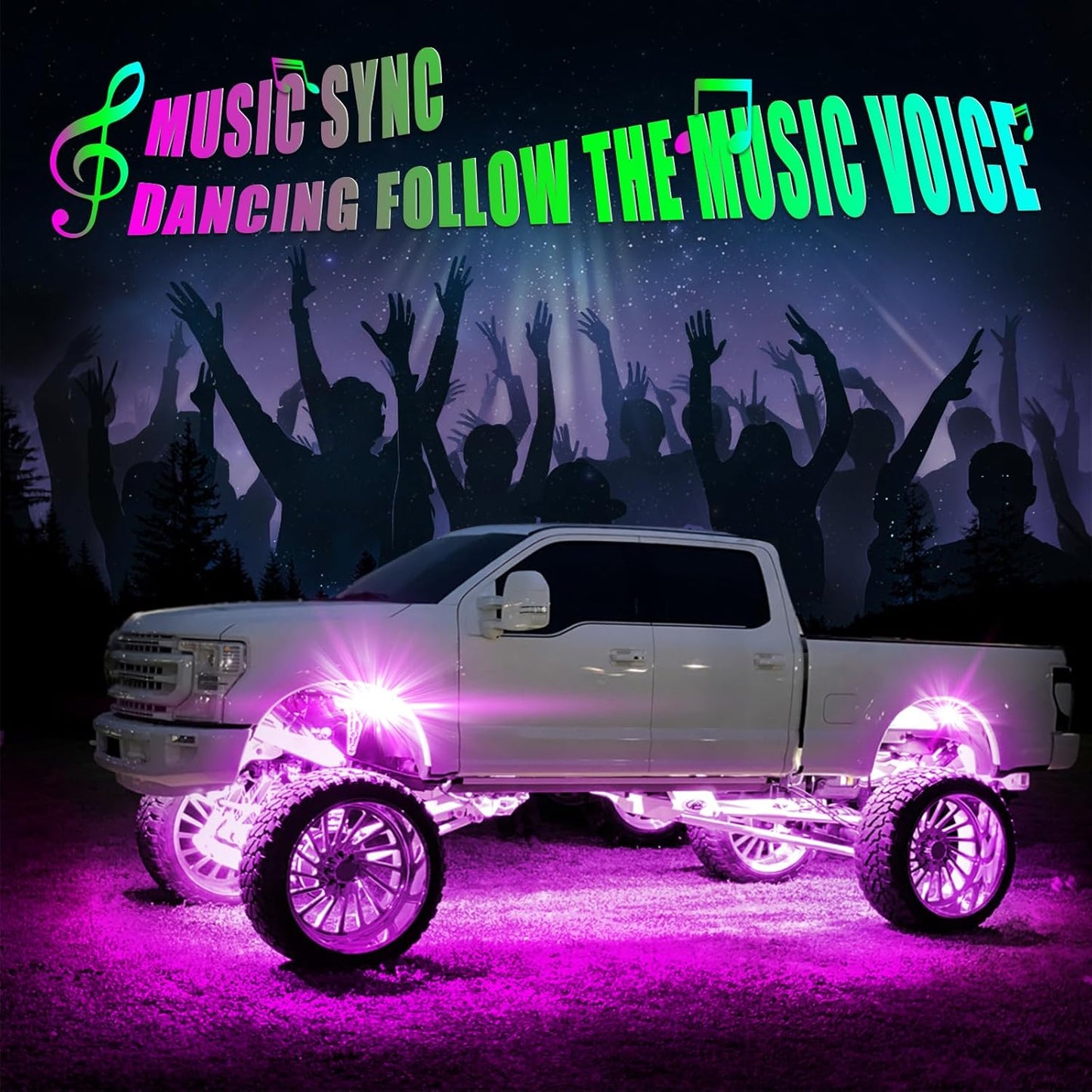 YiLaie 10 Pods LED Rock Lights for Trucks with APP/RF Remote Control, Flashing Music Mode, Upgraded Underglow Led Lights for Truck ATV UTV RZR SUV Golf Cart