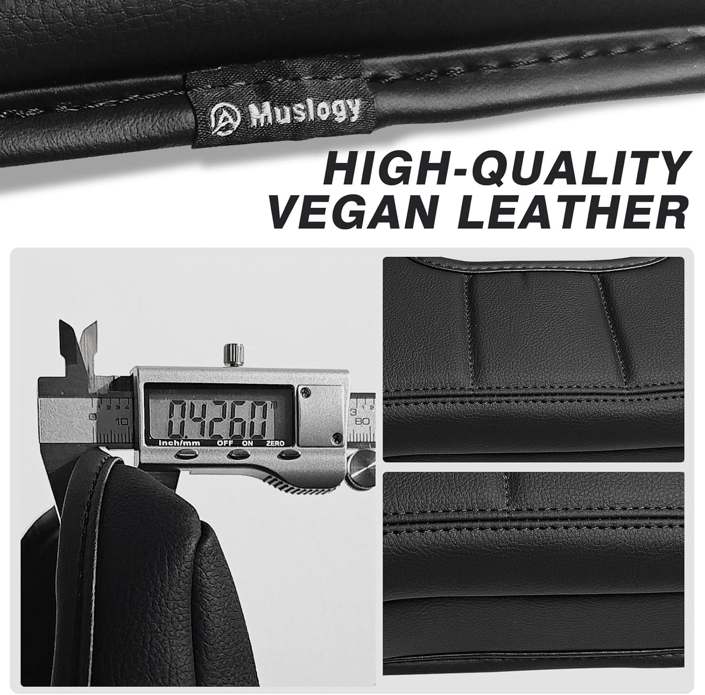 Muslogy Center Console Armrest Cover Compatible with Chevy Silverado & GMC Sierra 2014-2018 Comfort Armrest Pad Arm Rest Cushion Vegan Leather Protector Regular Thick(Jump Seat ONLY)