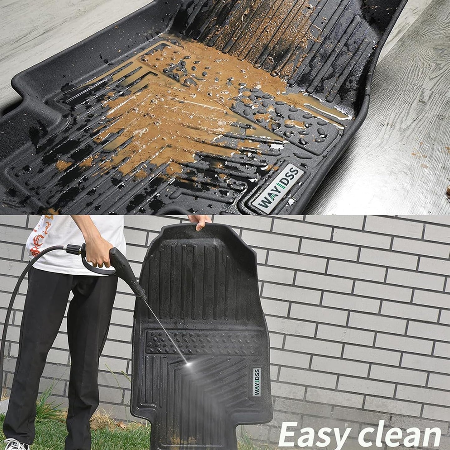 Floor mat for 2017-2024 2025 Chrysler Pacifica Hybrid Touring Models(Non Pinnacle Model) Cargo Mat with Backrest Protection, TPE All Weather Car Floor Liners Cargo Liners Accessories-Black