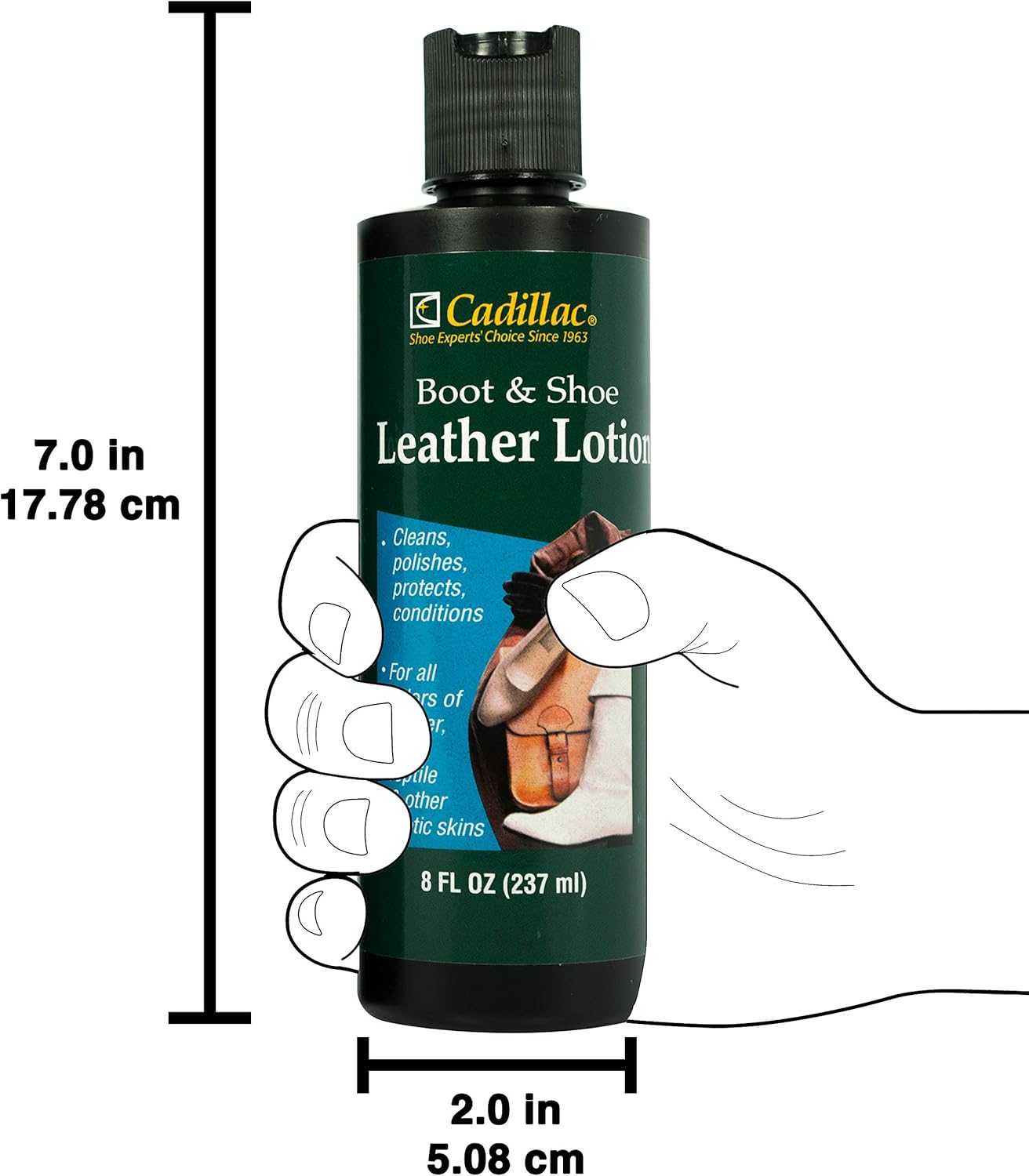 Cadillac Boot and Shoe Leather Lotion, 8 Fl Oz (Pack of 2)