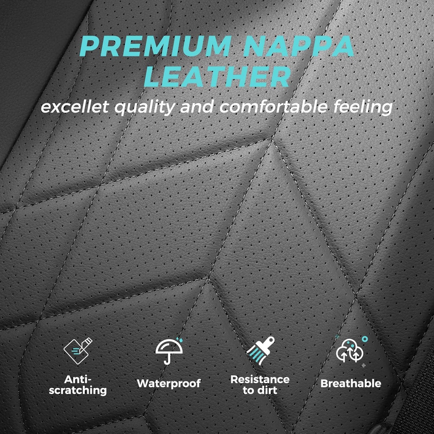 for Toyota RAV4 Seat Covers 2019 2020 2021 2022 2023 2024 2025 RAV 4 Prime & Hybrid XLE LE Limited XLE Premium (Not for XSE/SE Hybrid) - Custom Leather Car Seat Covers Full Set - BlackGrey