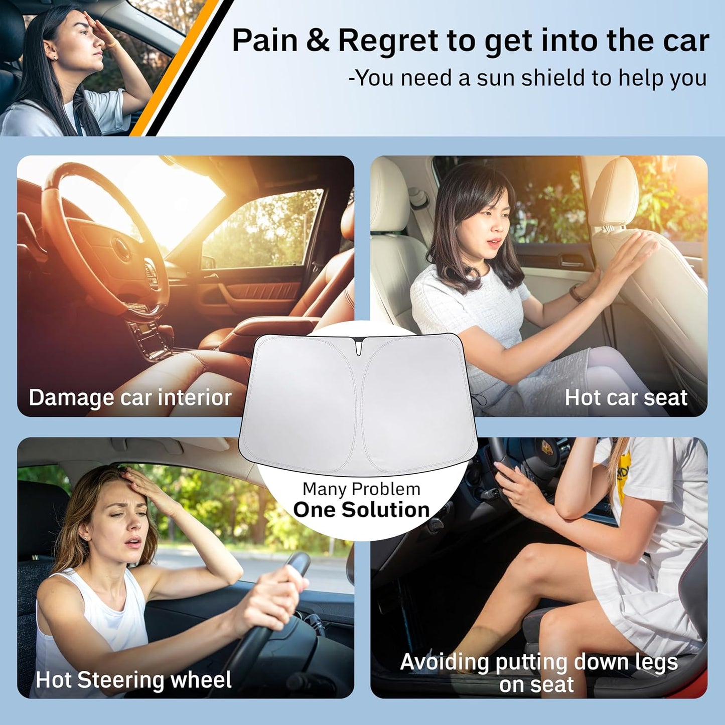 EcoNour Windshield Sun Shade Compatible for Honda Ridgeline (2017–2024) | Front Window Shade for Pickup Truck | 4-Layer, 240T Sunshade Accessories | UV & Heat Reflector for Ridgeline Windshield