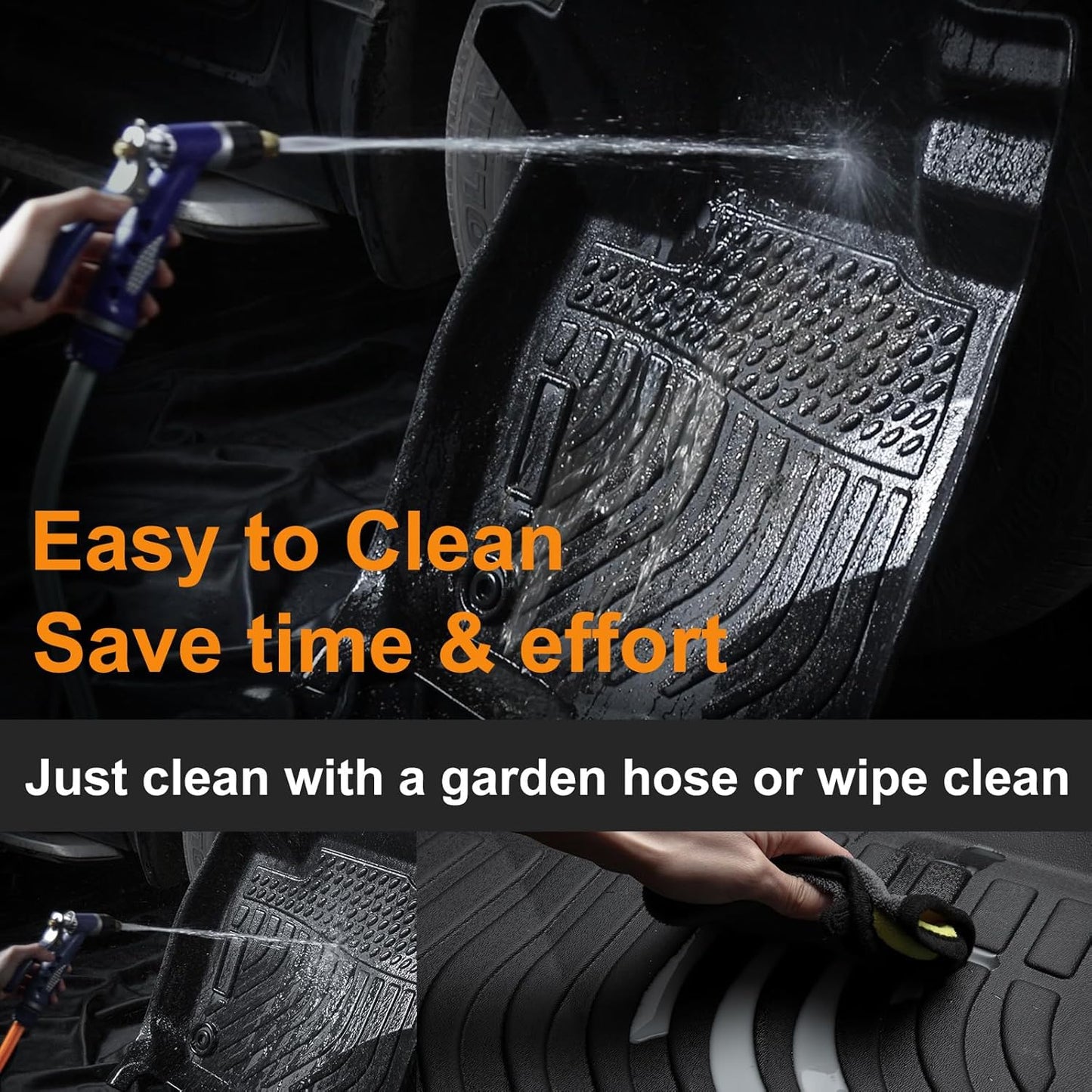 Binmotor-Floor Mats & Cargo Liner for Kia Stinger AWD 2018-2024, All Weather Car Mats TPE Rubber Liners for Kia Stinger AWD Accessories Mats Trunk Mat-Black