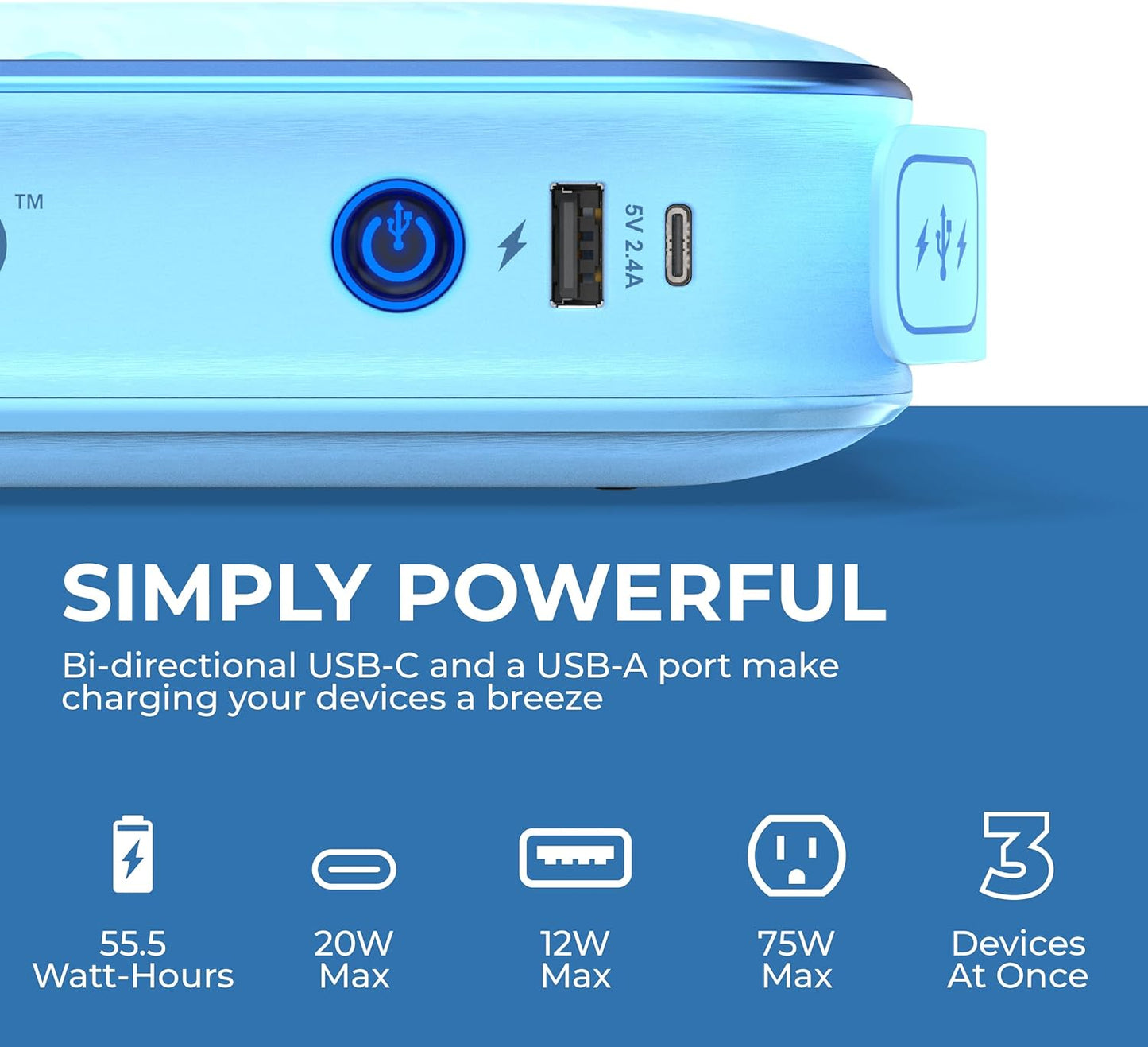 HALO Bolt Ultimate 3 Portable Car Battery Jump Starter | 130 PSI Air Compressor, 55.5Wh USB Power Bank, Large Display, Emergency Floodlight & Charger, Jumps Cars SUVs & Trucks, Inflates Tires — Blue