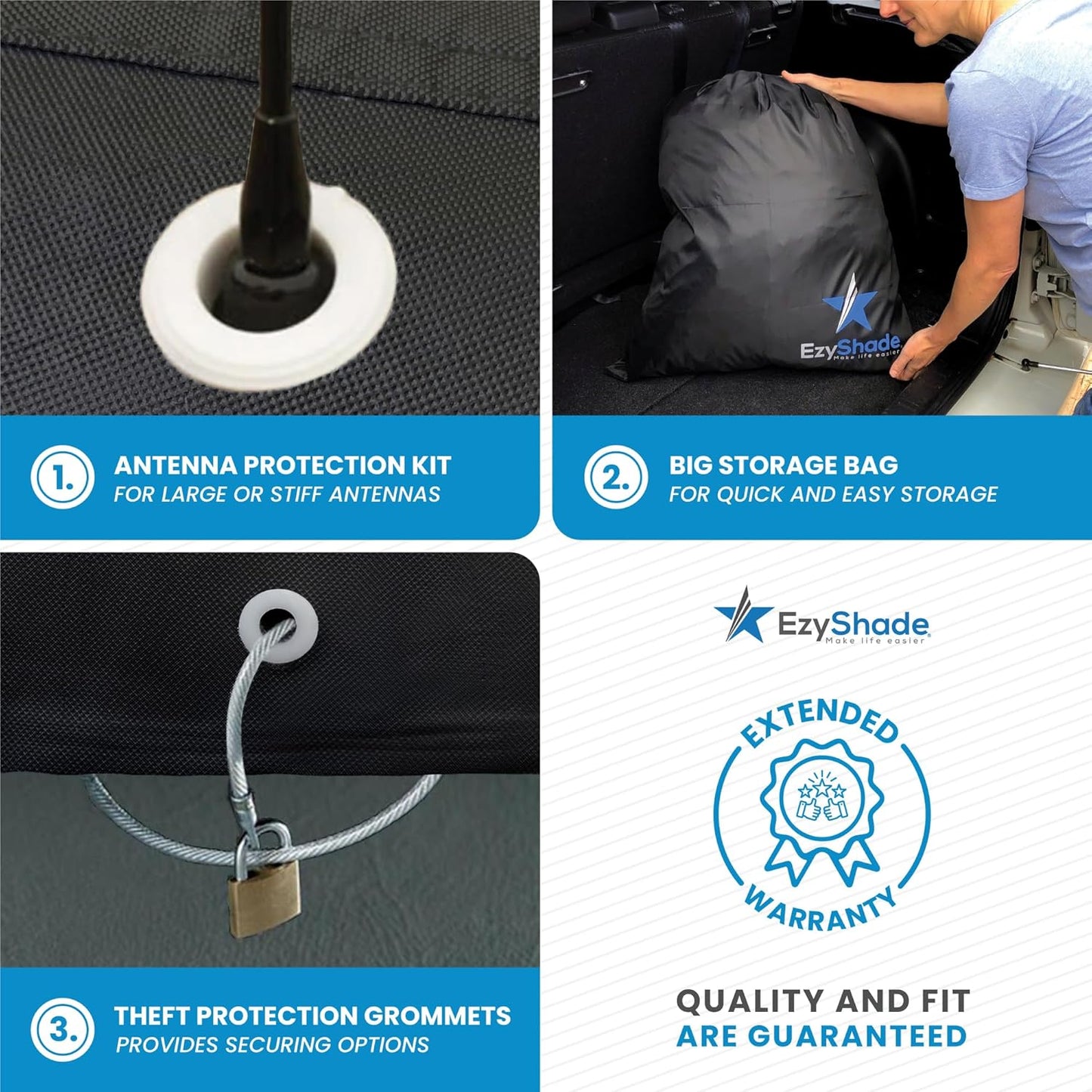 EzyShade 10-Layer Waterproof Sports Car Cover. See Vehicle Size-Chart for Accurate Fit. All Weather Full Outdoor Covers. Porsche Z4 370Z BRZ 86 TT Sun Snow Wind Rain. Black, Size C2 (See SizeChart)