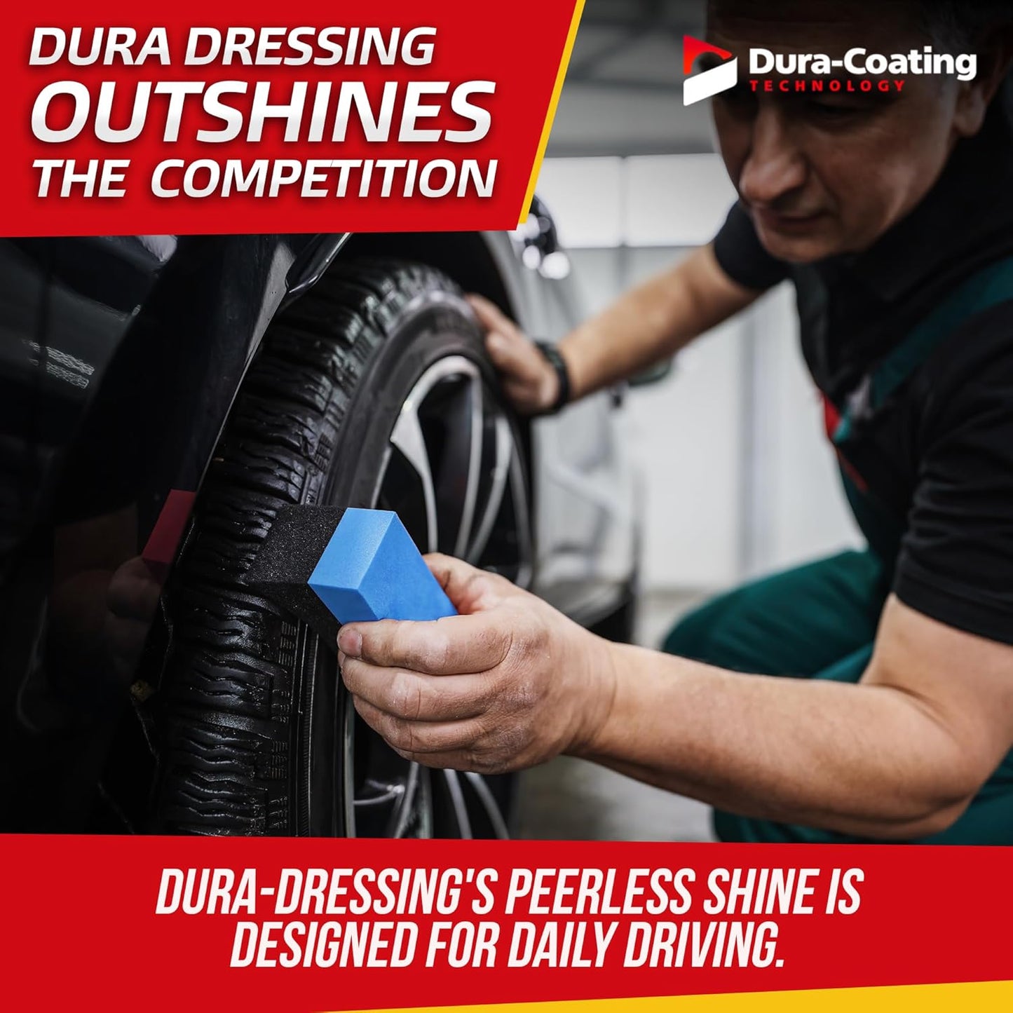 DURA-COATING TECHNOLOGY, Dressing Tire Dressing Re-Load Kit, for Tires Already Coated with Dura-Dressing - Car Tire Shine for Ultimate High Gloss Shine, Protection & Renewal - XXL 16oz Bottle